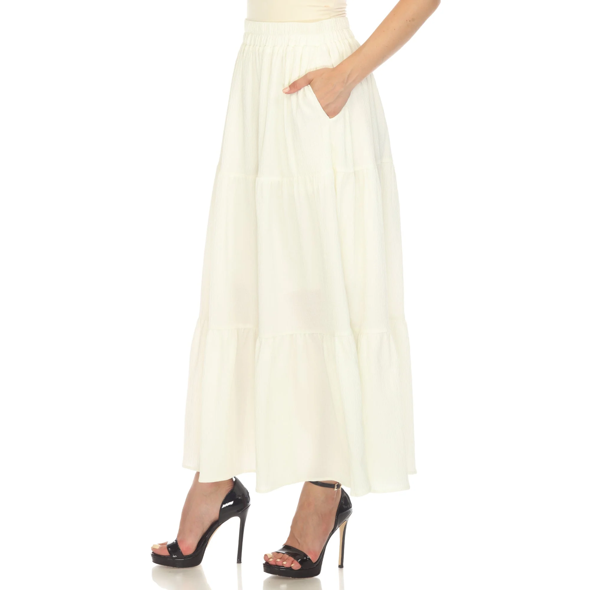 Pleated Tiered Maxi Skirt - Image 27