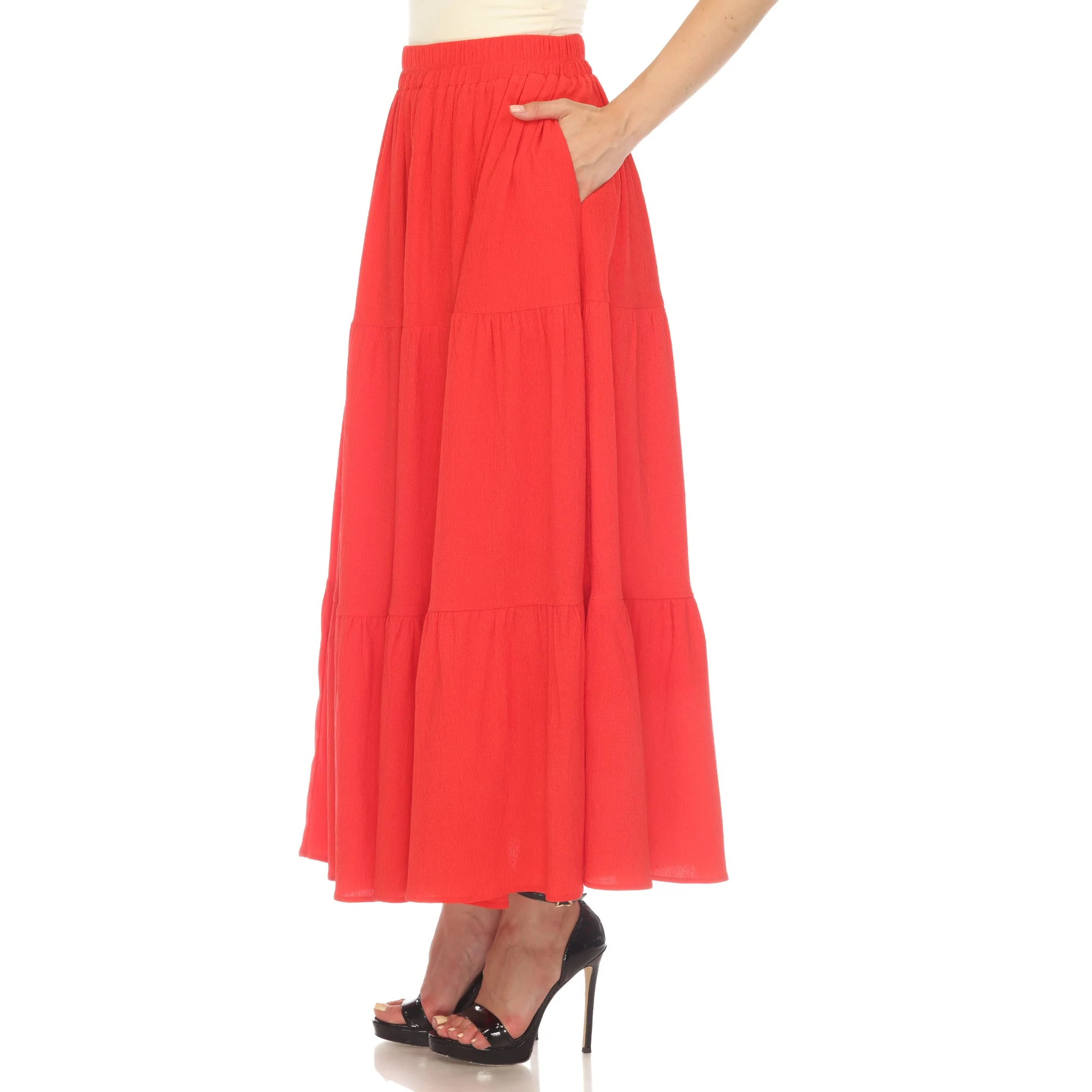 Pleated Tiered Maxi Skirt - Image 3