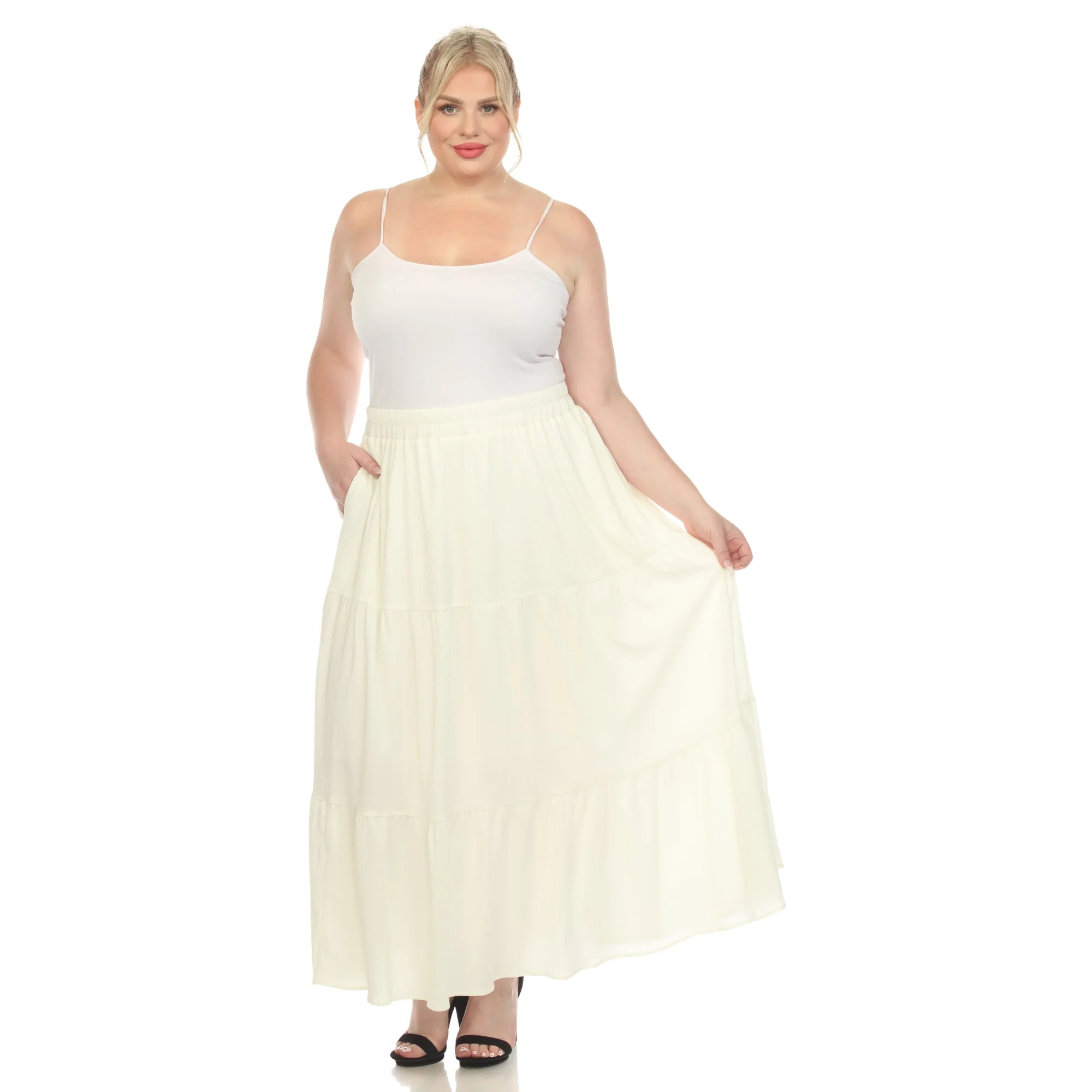 Pleated Tiered Maxi Skirt - Plus - Image 20