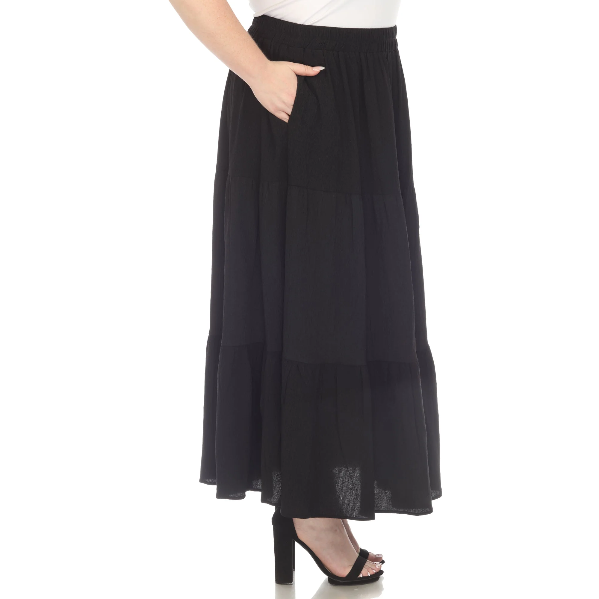 Pleated Tiered Maxi Skirt - Plus - Image 27