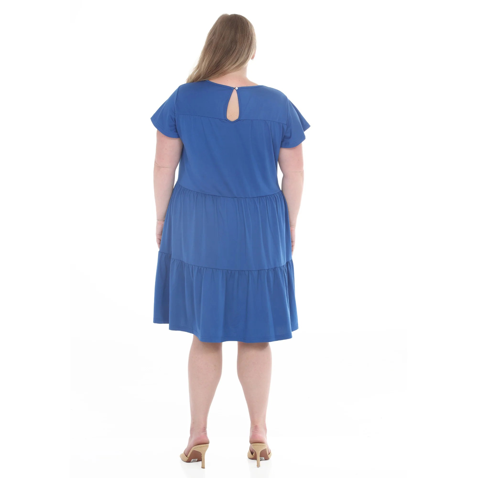 Plus Size Flutter Sleeve Ruffle Tiered Dress - Image 8