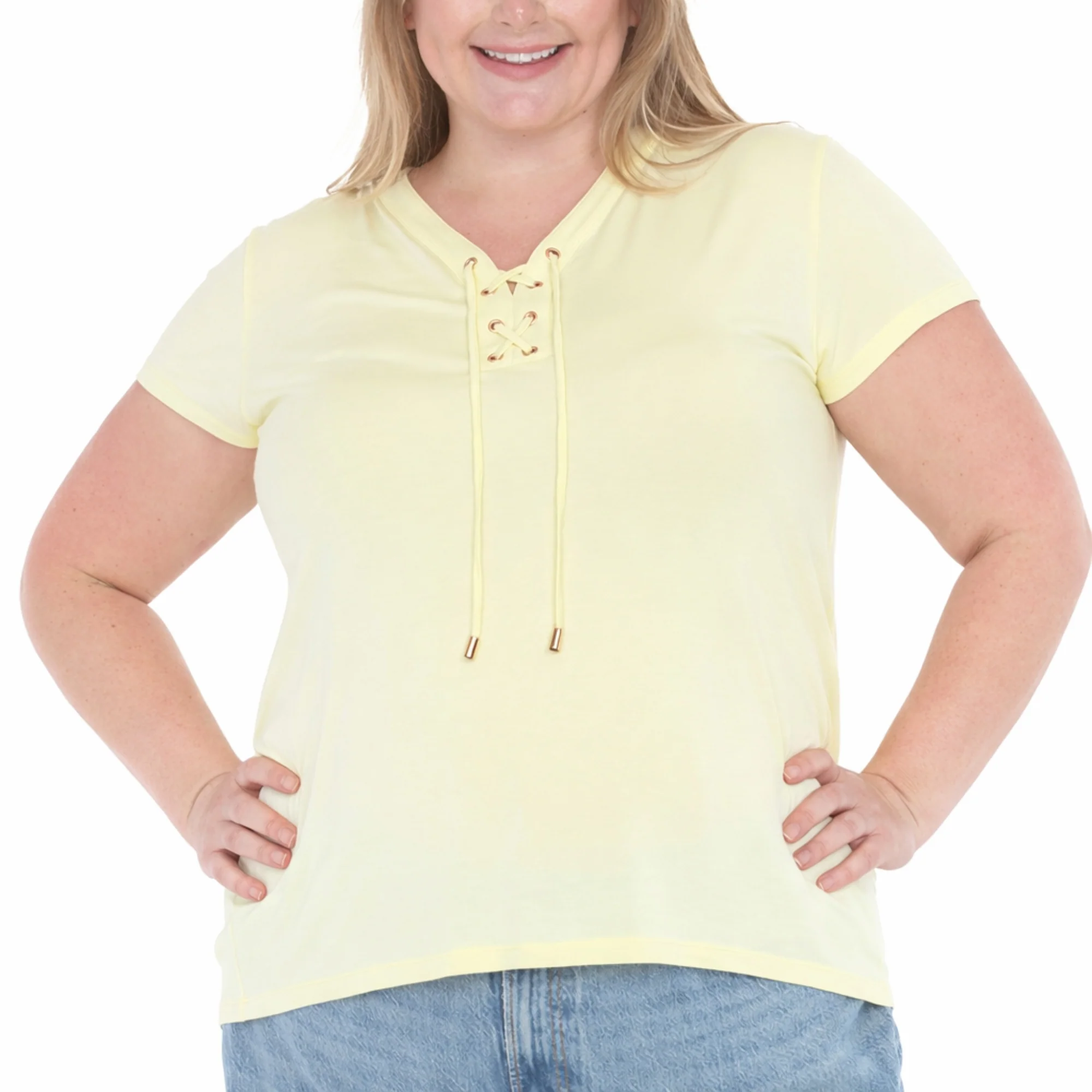 Plus Size V-Neck Front Tie Pullover Top - Image 18