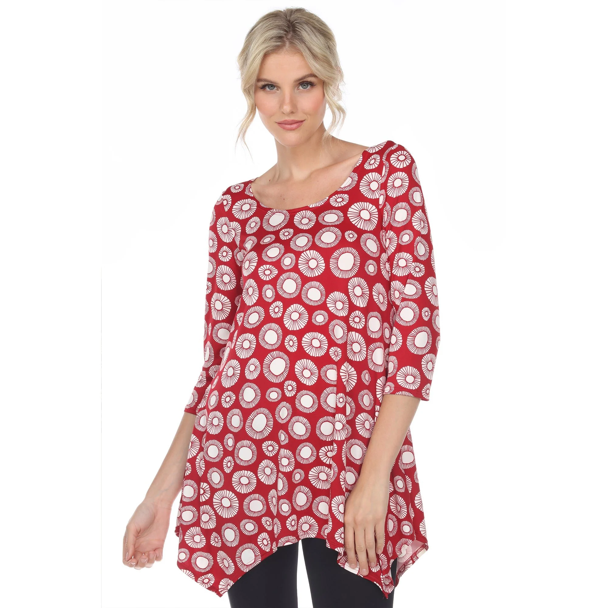 Printed Geometric Circle Tunic Top - Image 16