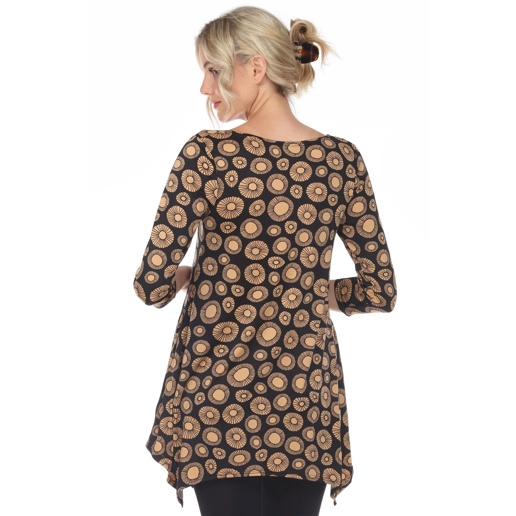 Printed Geometric Circle Tunic Top - Image 3