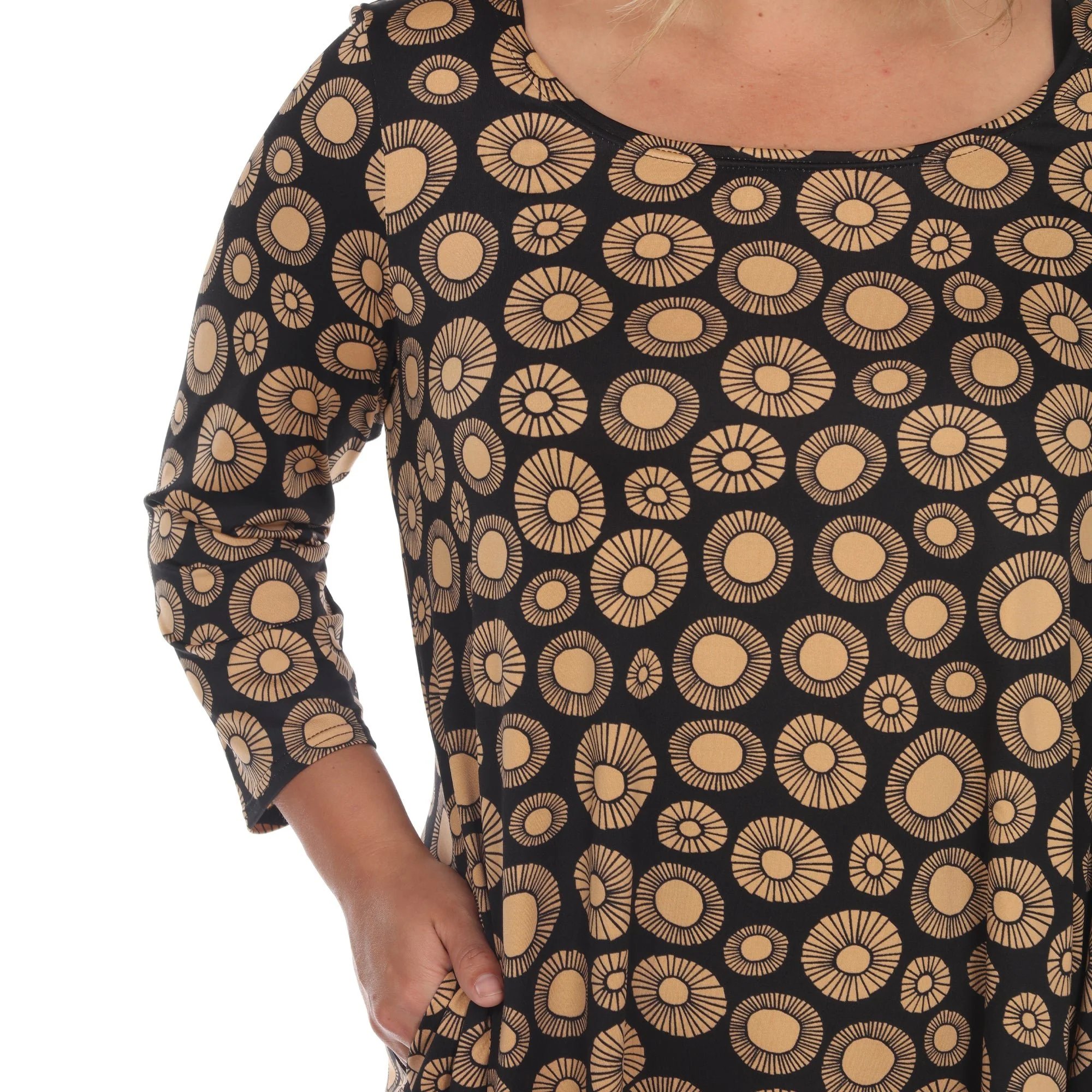 Printed Geometric Circle Tunic Top - Plus - Image 11