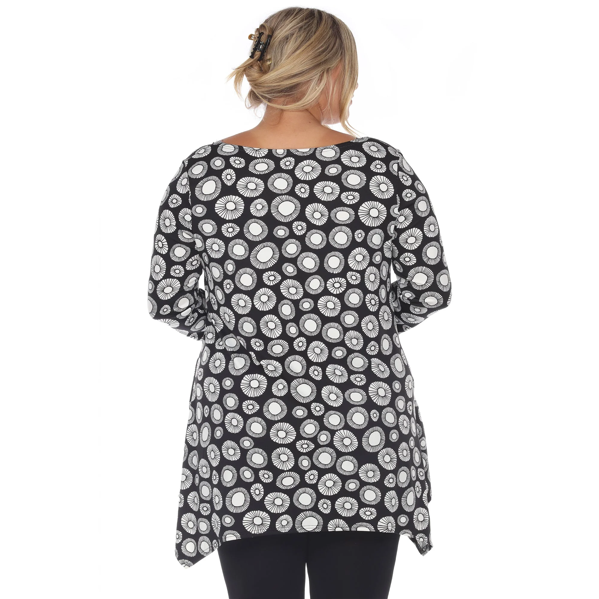 Printed Geometric Circle Tunic Top - Plus - Image 4