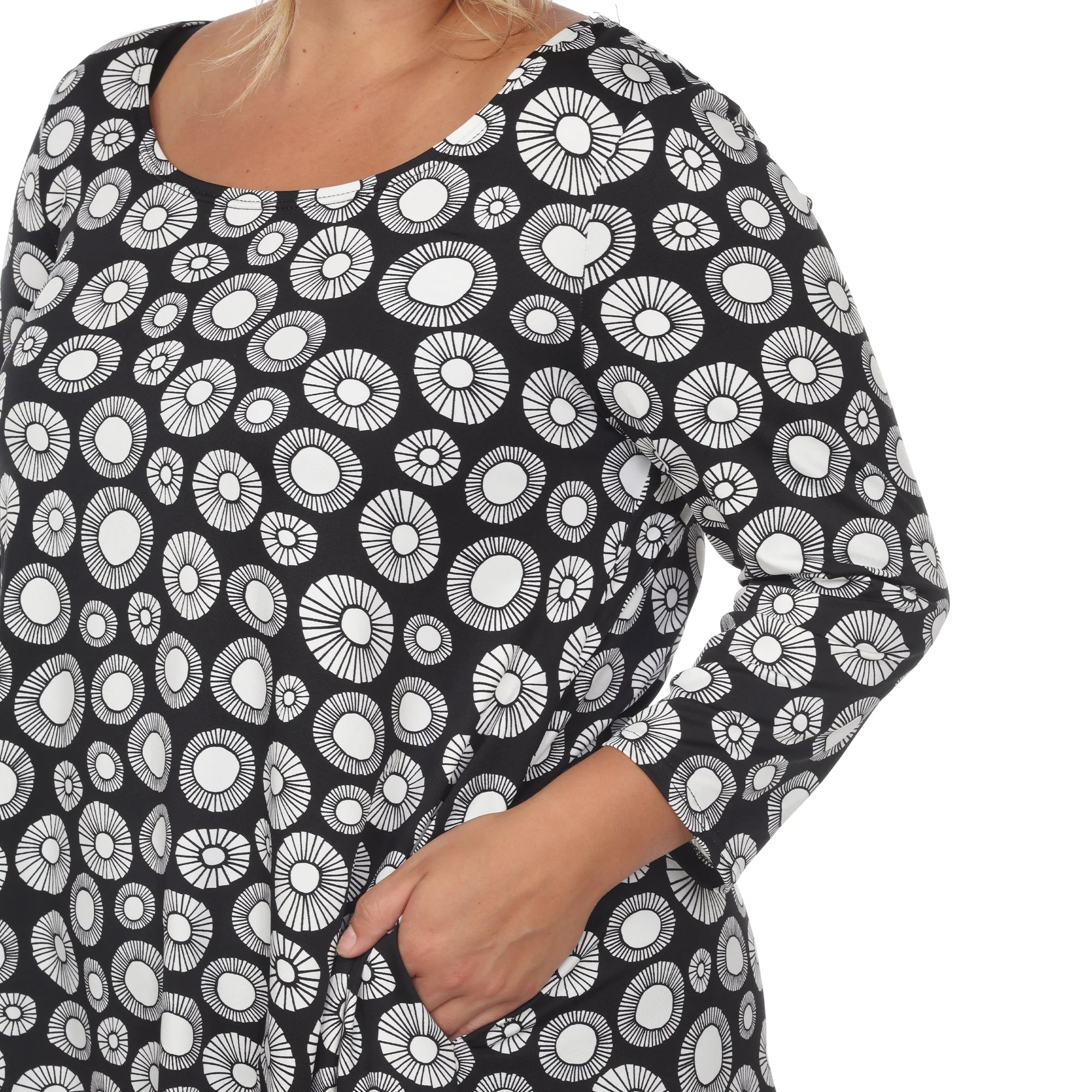 Printed Geometric Circle Tunic Top - Plus - Image 6