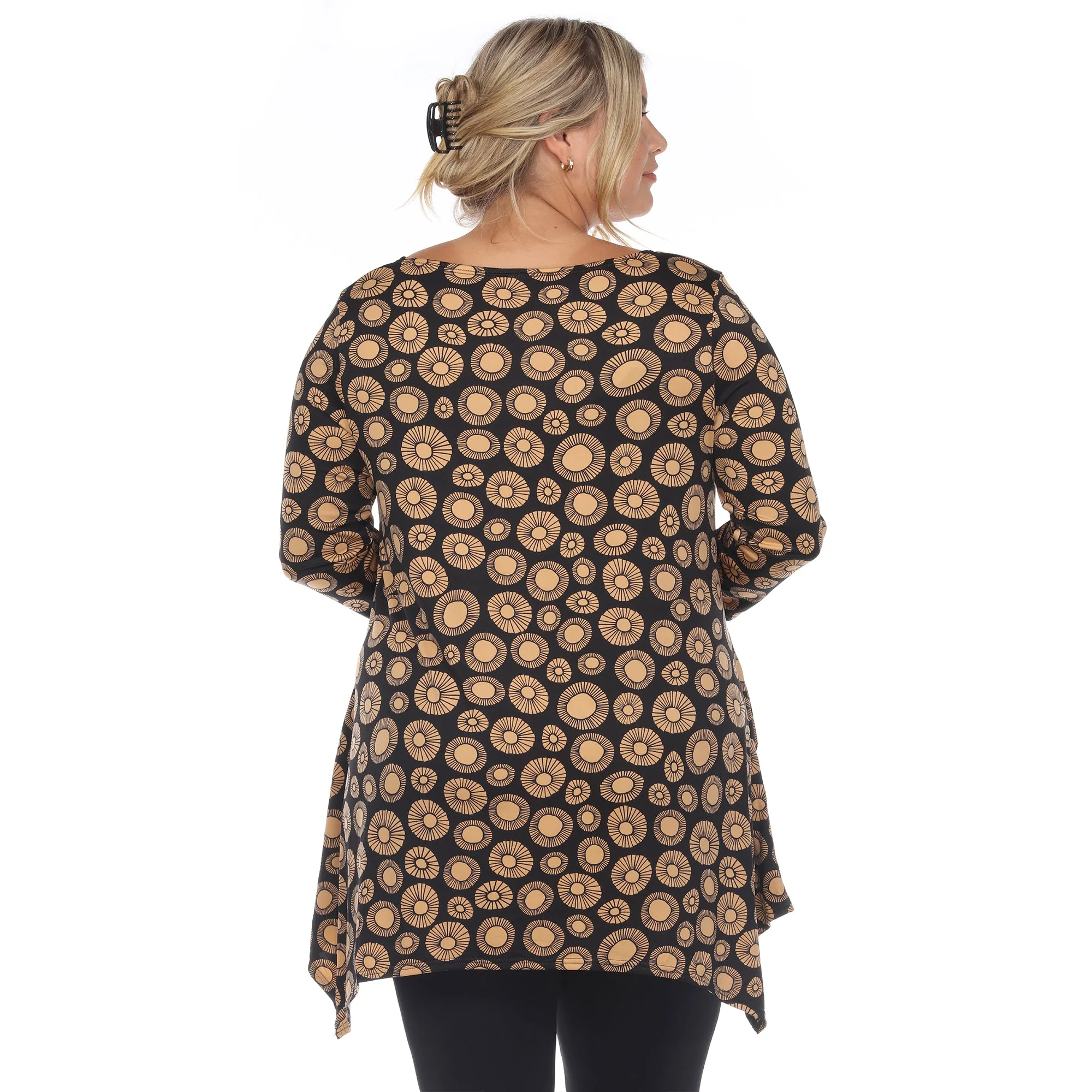 Printed Geometric Circle Tunic Top - Plus - Image 9
