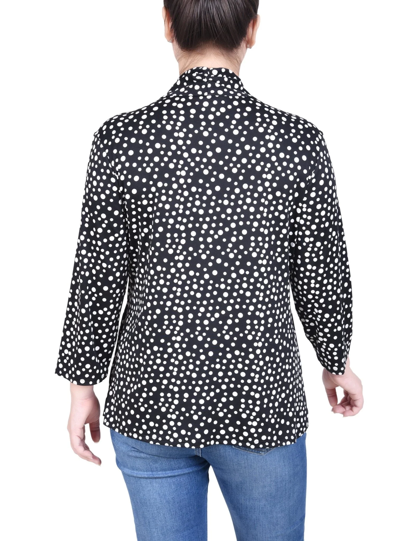 Puff Print 3/4 Sleeve Two-Fer Top - Petite - Image 19