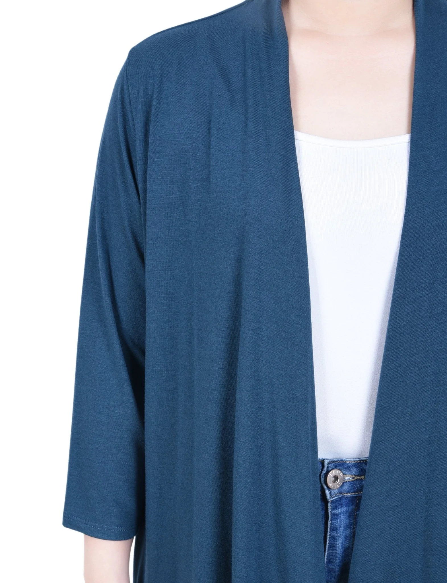 Reflecting Pond 3/4 Sleeve Solid Cardigan - Image 3