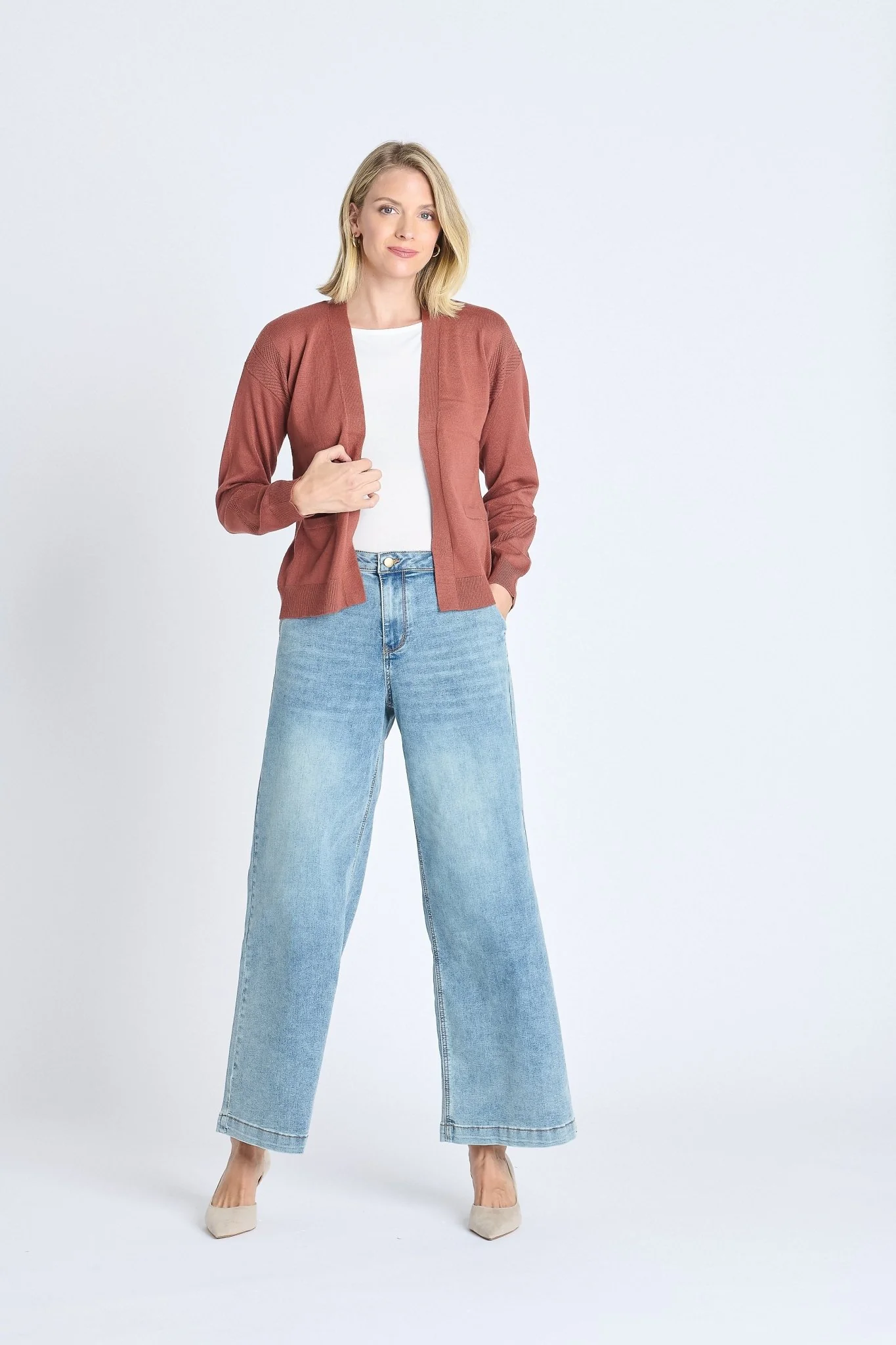 Ribbed Open Cardigan Sweater - Image 4