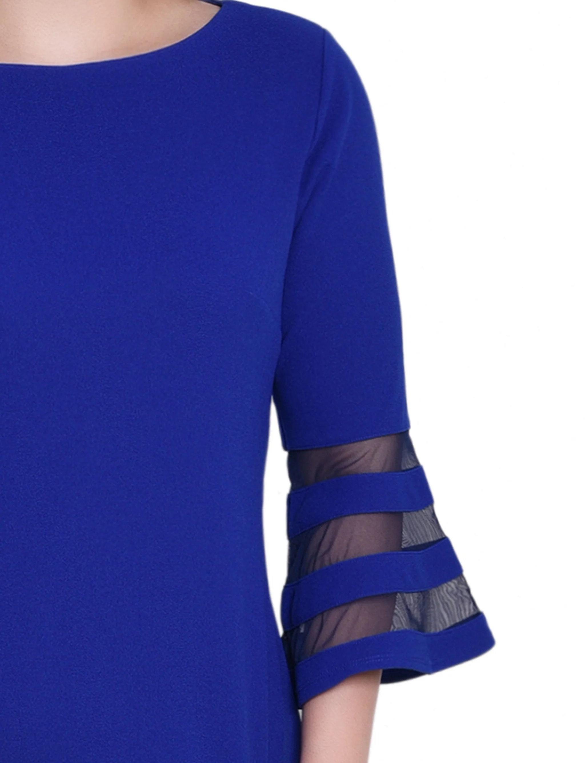 Royal Navy Shadow Stripe Elbow Sleeve Dress - Image 2