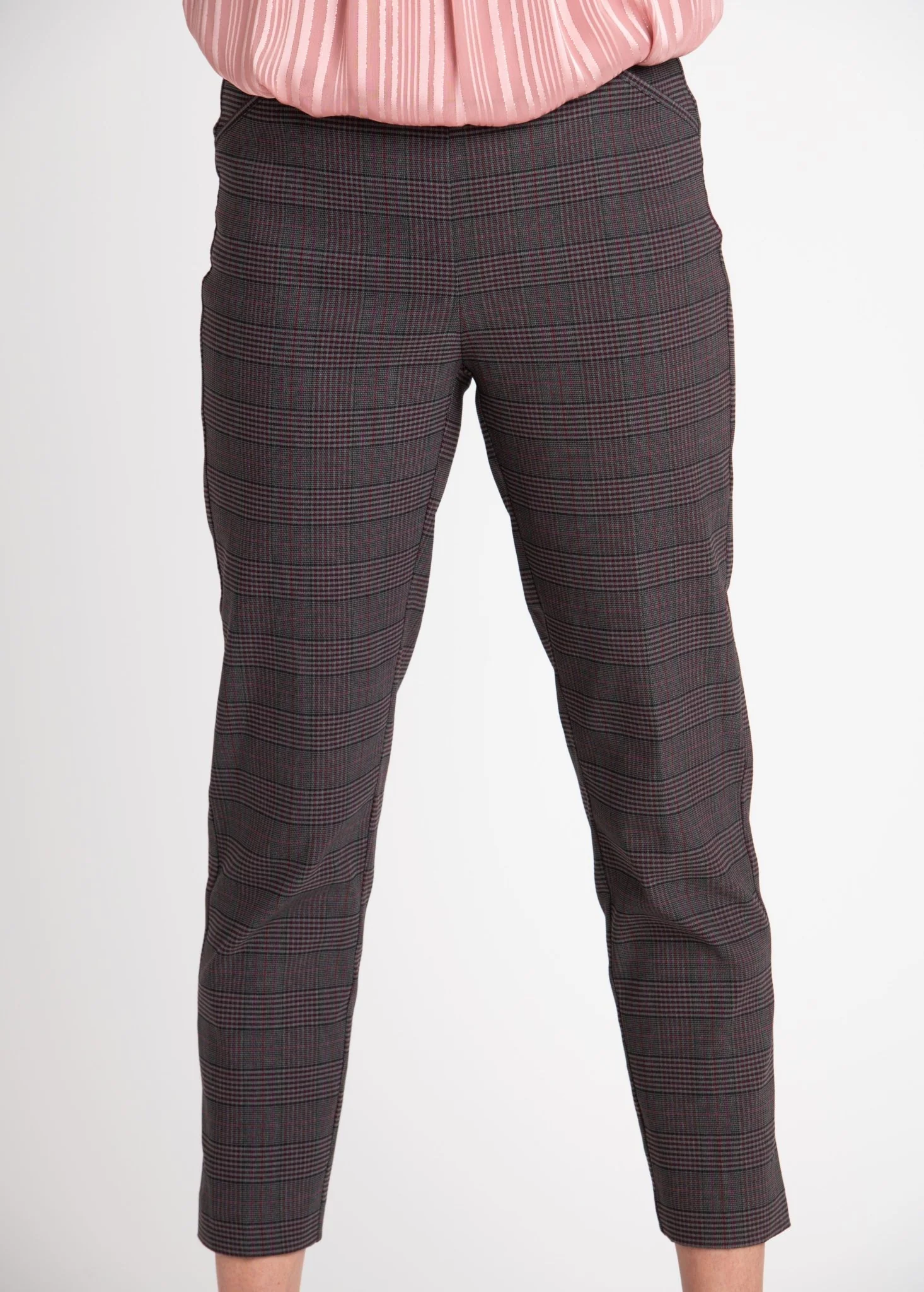 Roz & Ali™ Millennium Wine Plaid Pull On Ankle Pants - Image 4