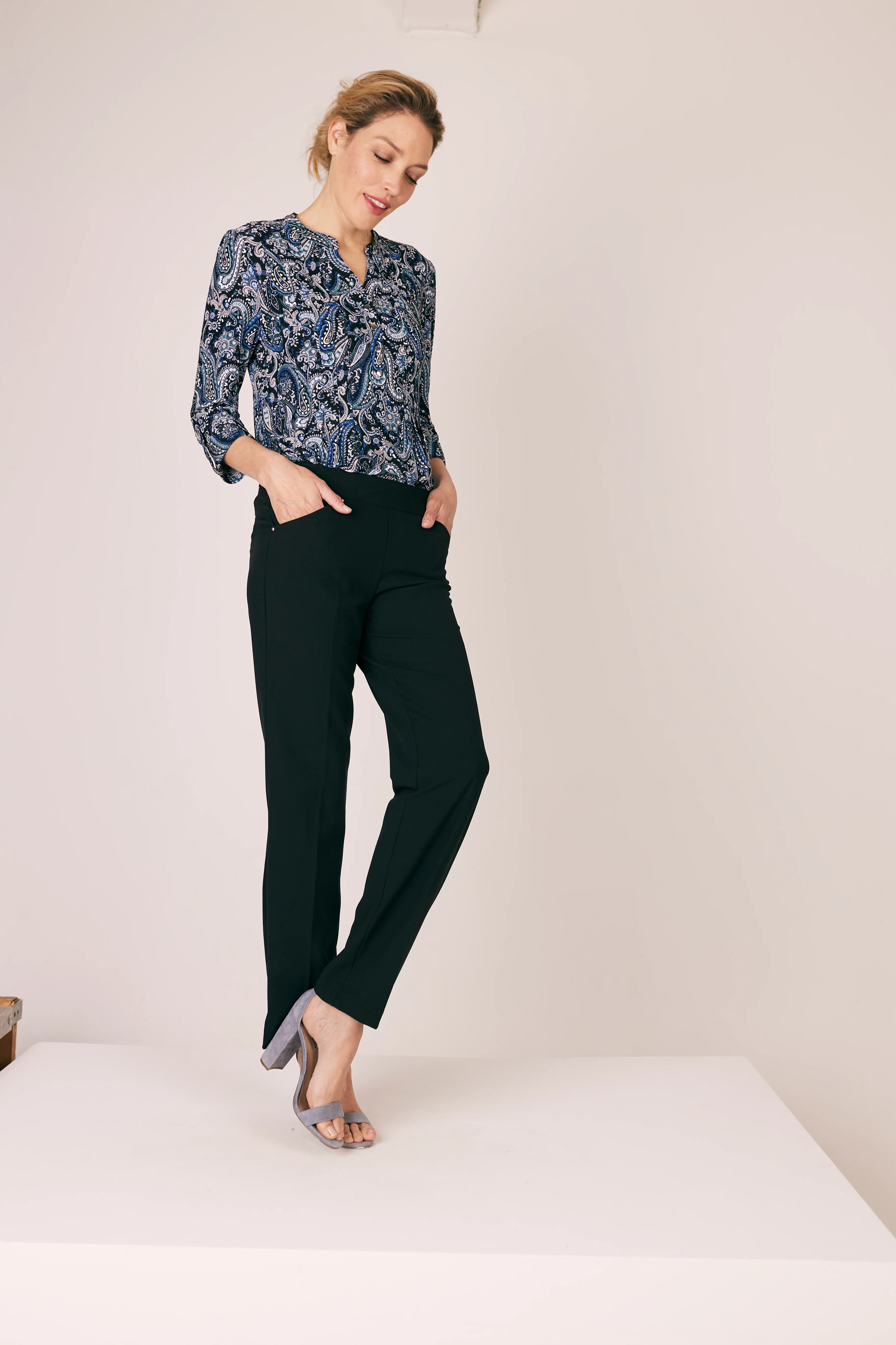 Roz & Ali™ Secret Agent Pull On Tummy Control Pants Straight Leg - Plus - Short Length - Image 8