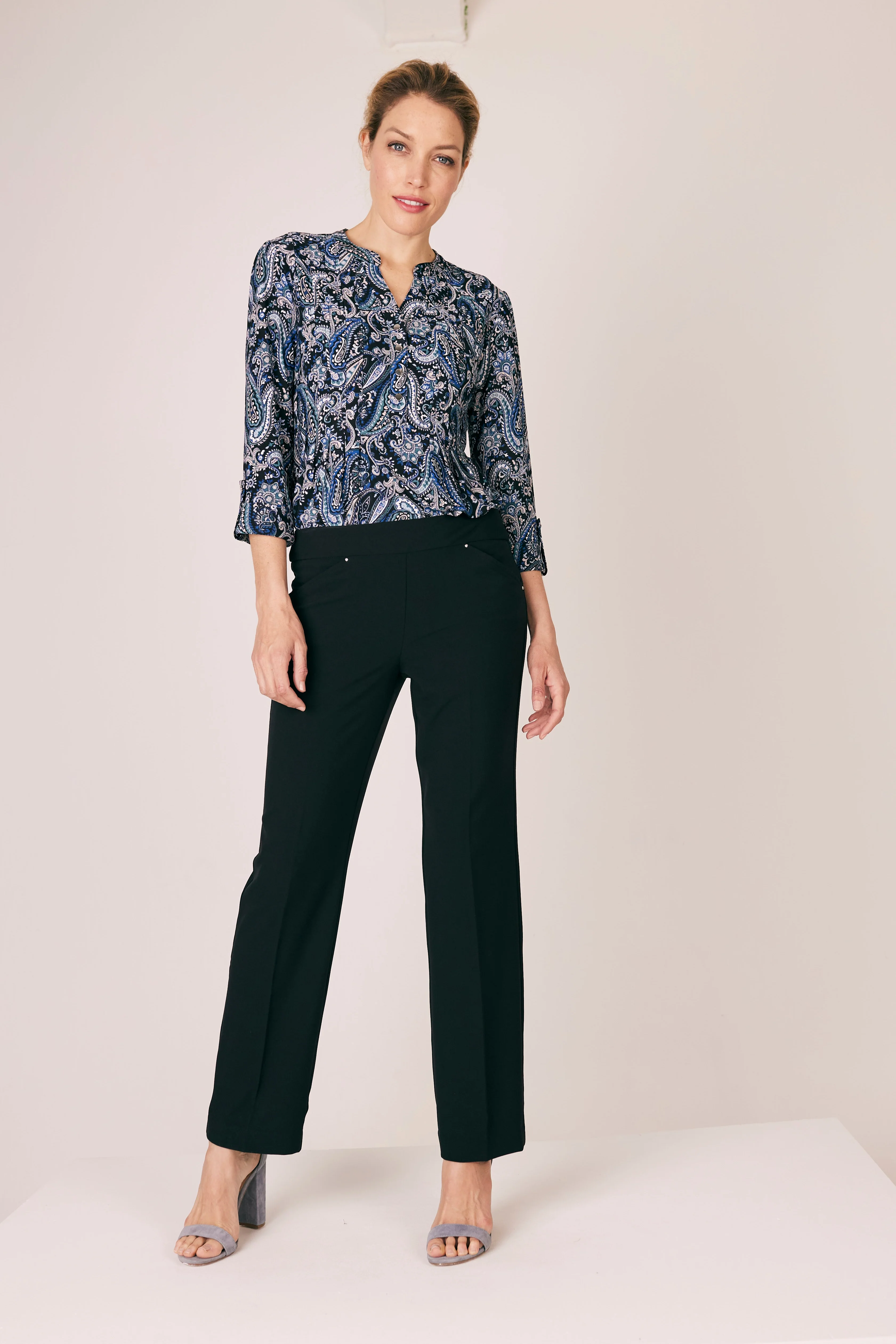 Roz & Ali™ Secret Agent Pull On Tummy Control Pants Straight Leg - Plus - Short Length