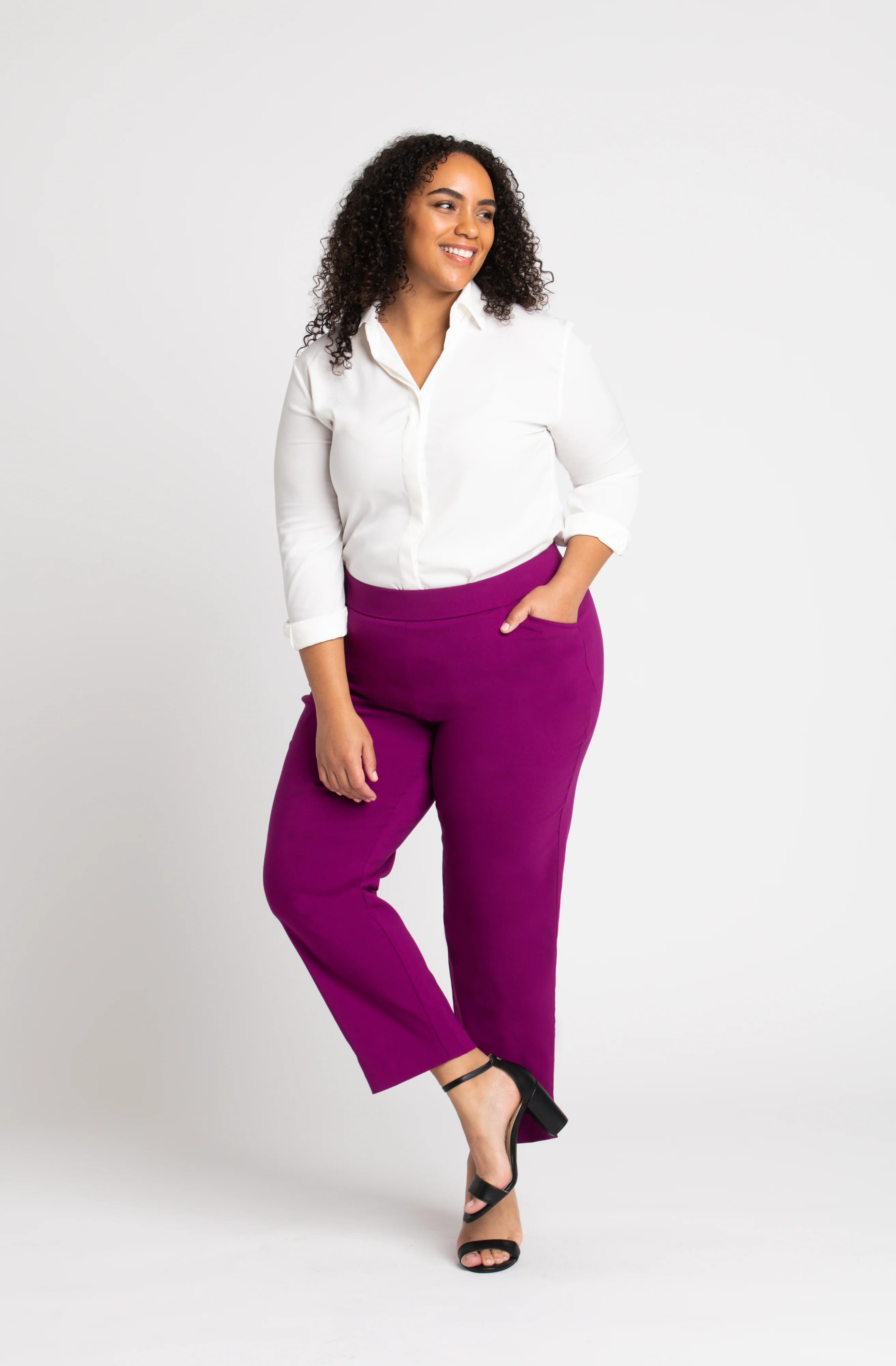 Roz & Ali™ Superstretch Magenta Pull On Ankle Pants - Plus - Image 8