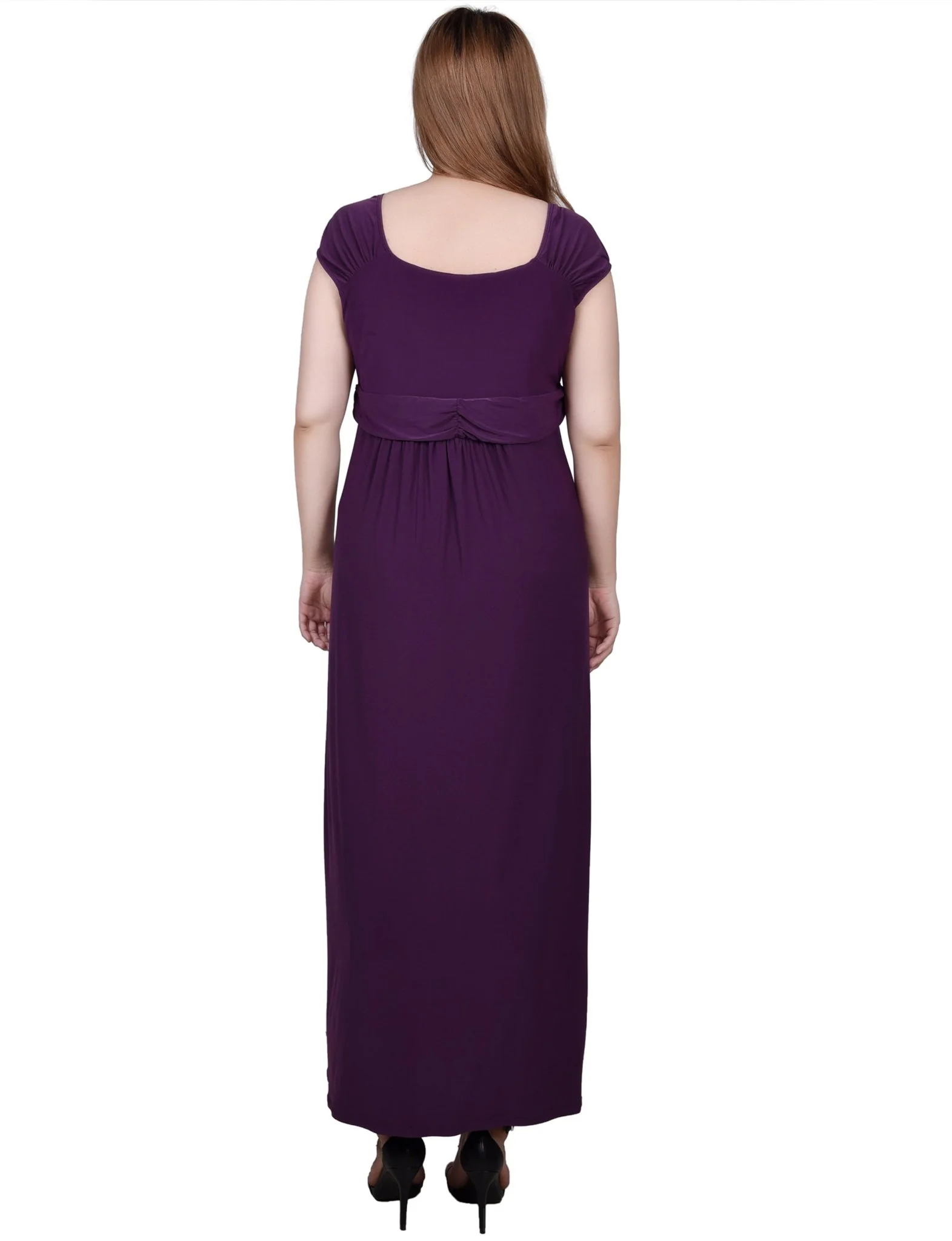 Ruched Empire-Waist Maxi Dress - Image 4