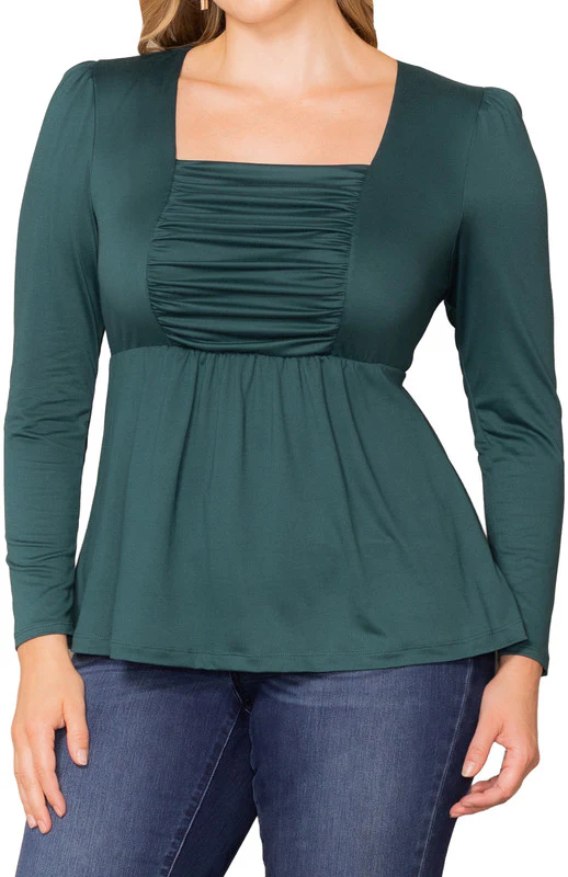 Rylan Ruched Top - Green - Plus - Image 3