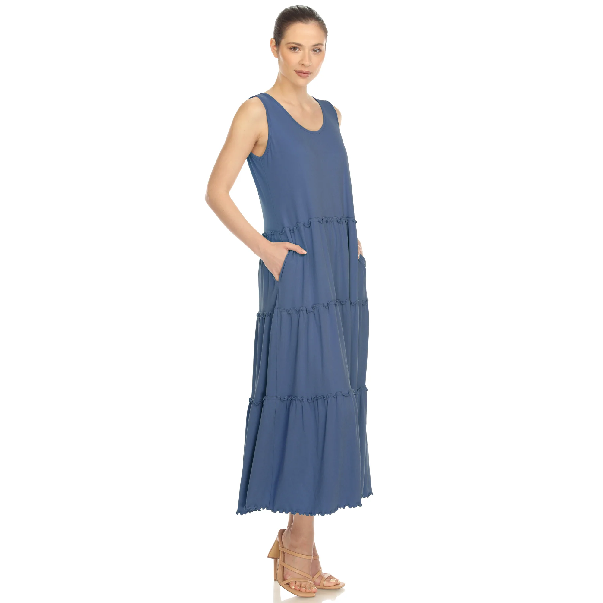 Scoop Neck Tiered Midi Dress - Image 14
