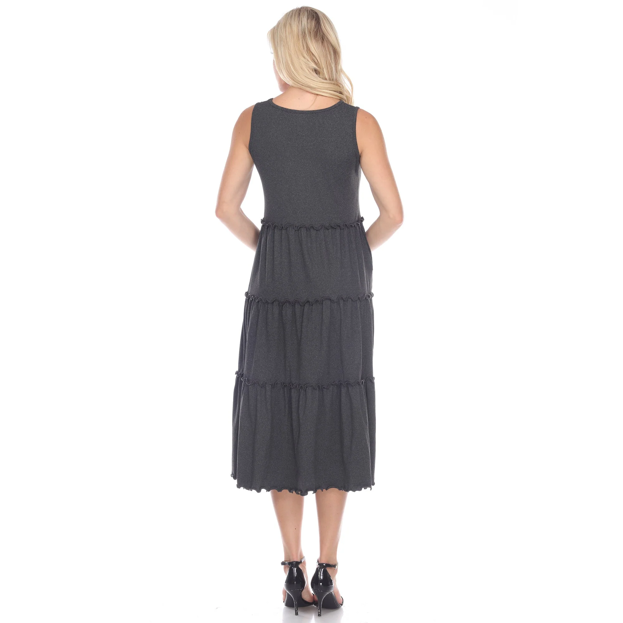 Scoop Neck Tiered Midi Dress - Image 17