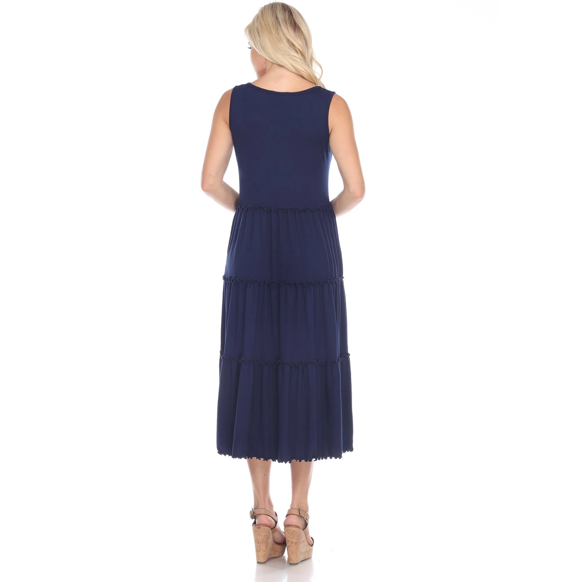 Scoop Neck Tiered Midi Dress - Image 28