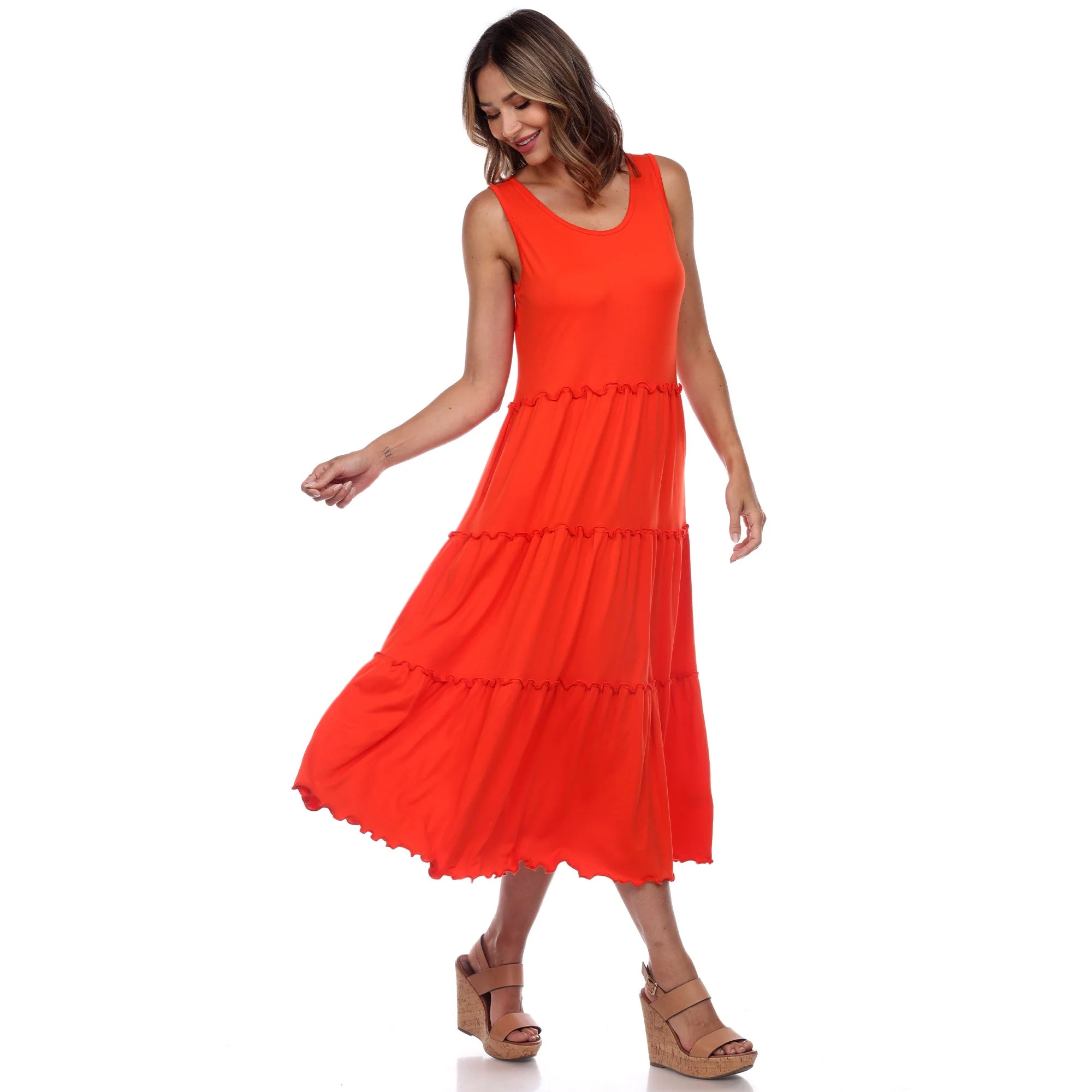 Scoop Neck Tiered Midi Dress - Image 34