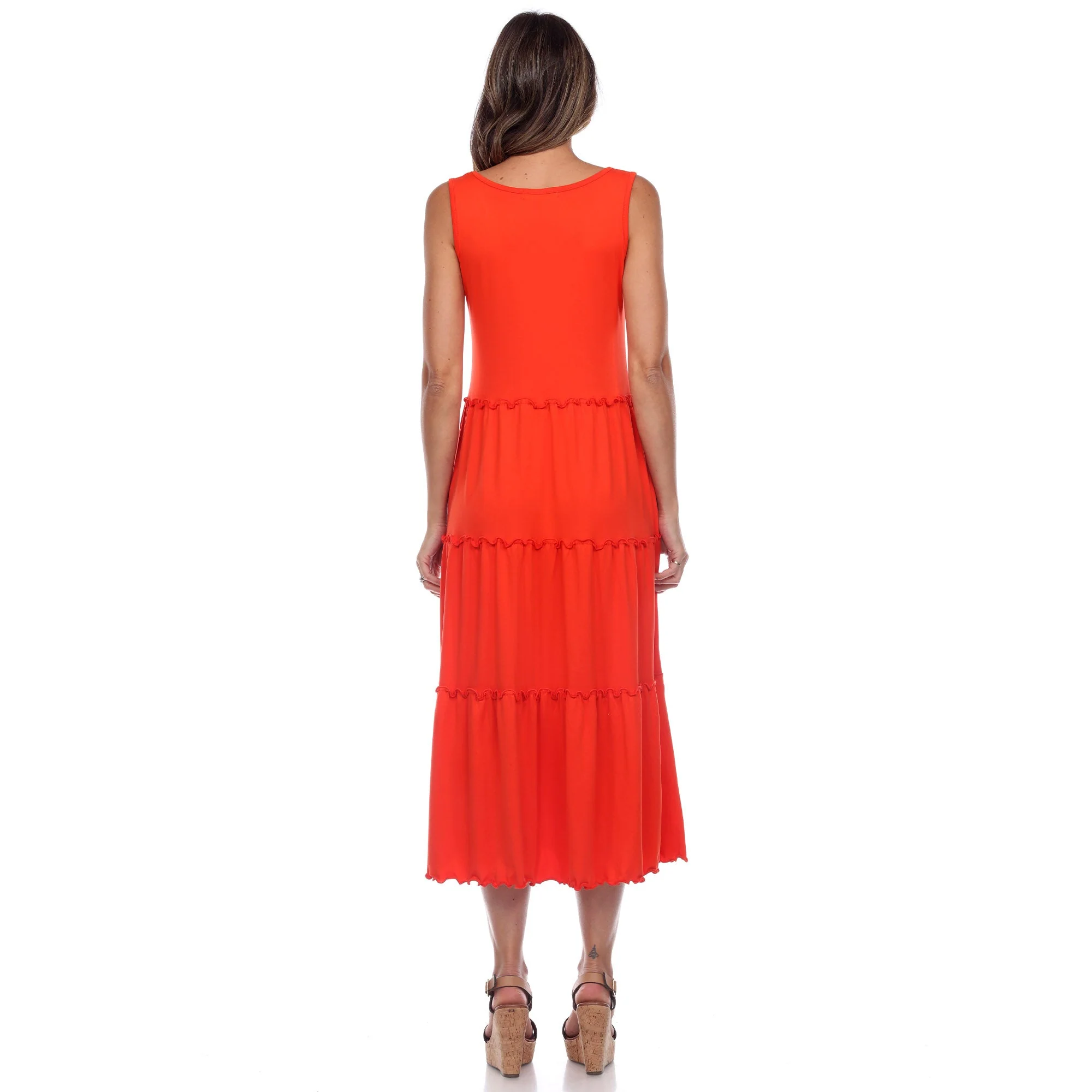Scoop Neck Tiered Midi Dress - Image 35