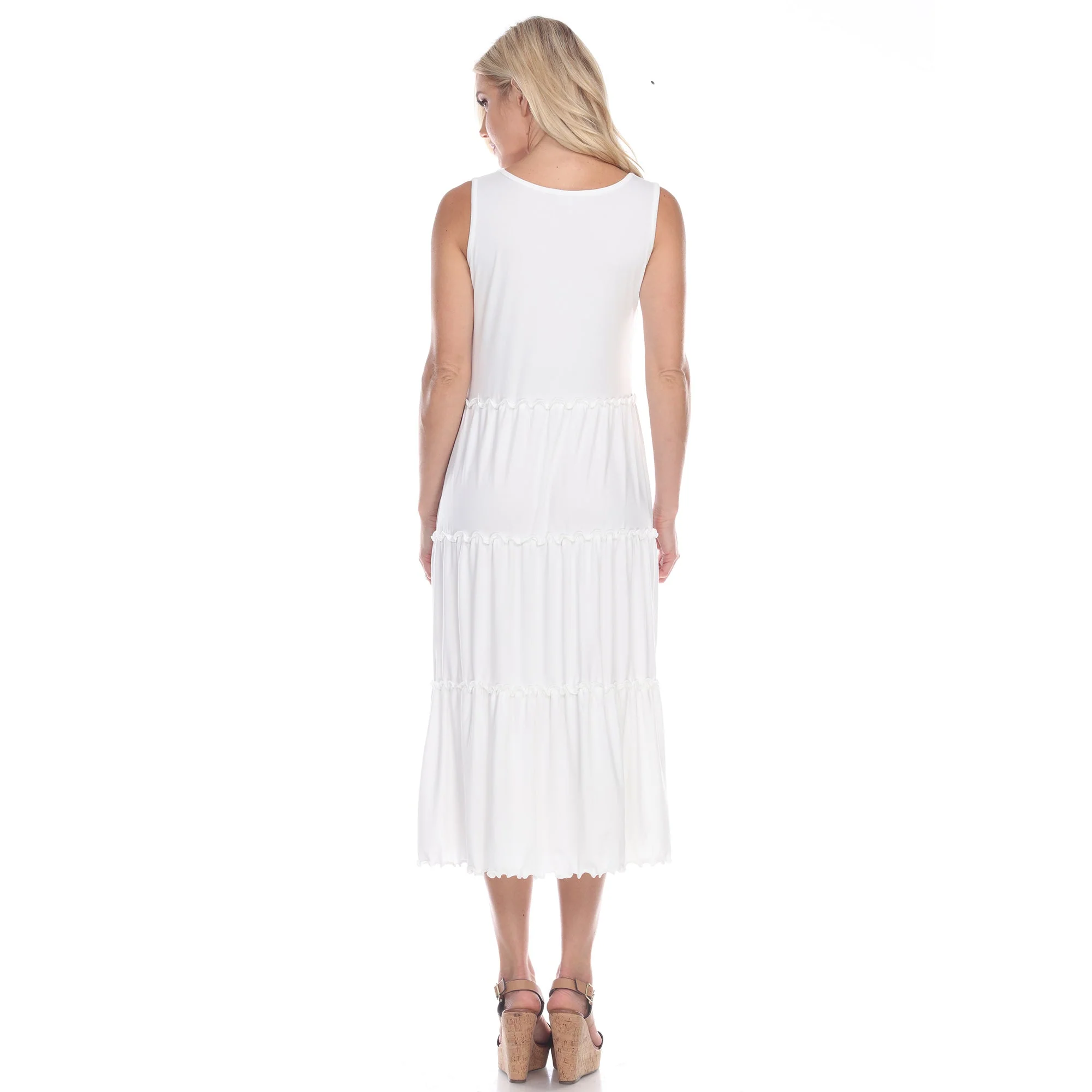Scoop Neck Tiered Midi Dress - Image 42