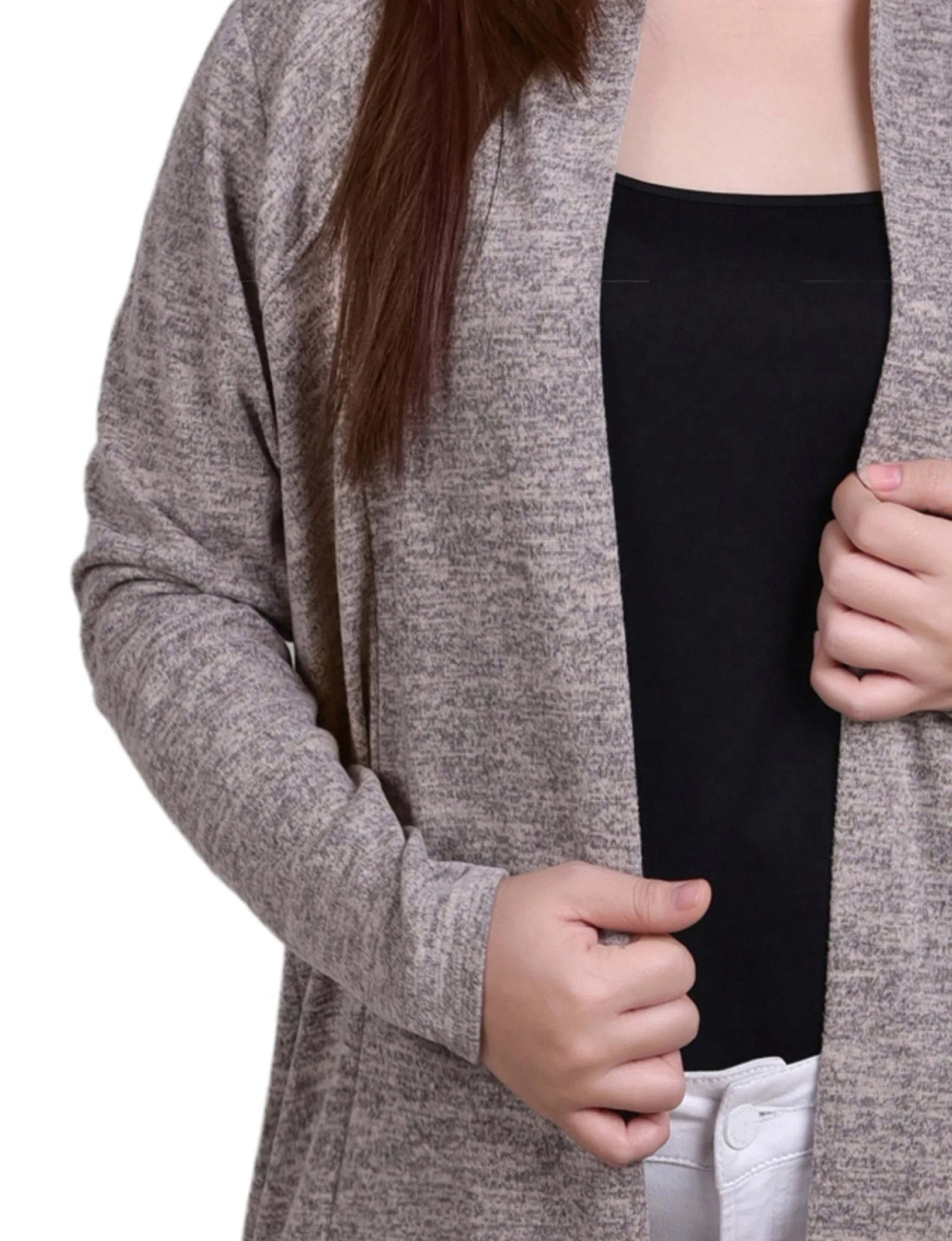 Shadow Grey Long Sleeve Cardigan - Image 2