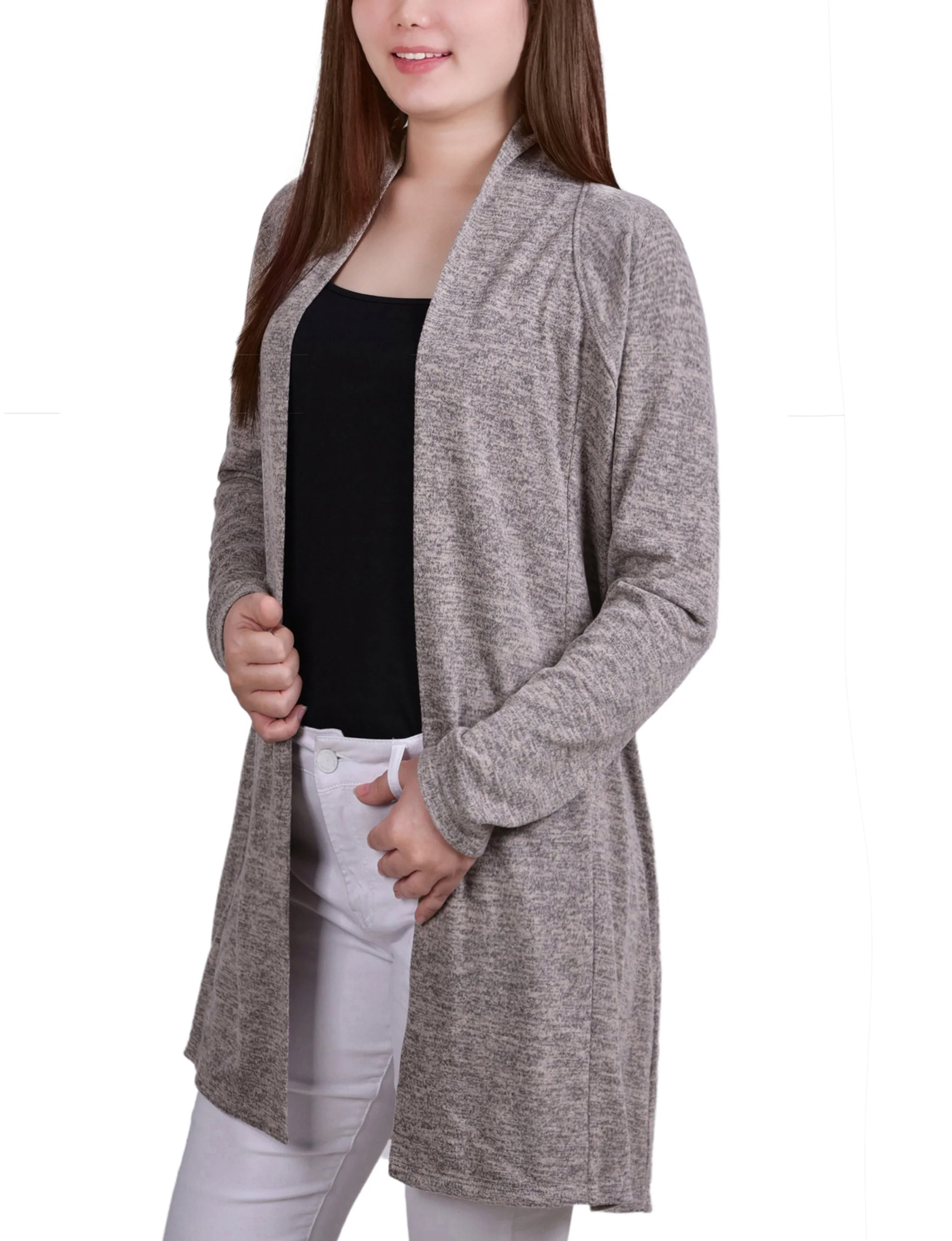 Shadow Grey Long Sleeve Cardigan - Image 3