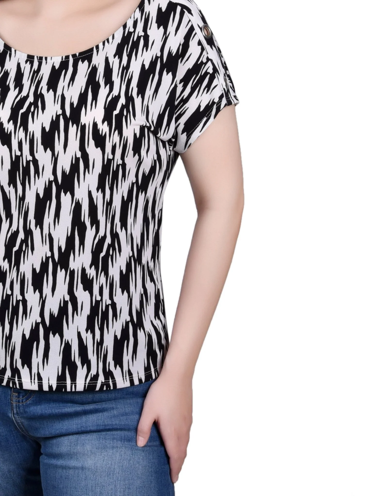 Short Sleeve Extended Sleeve Tunic Top - Image 11