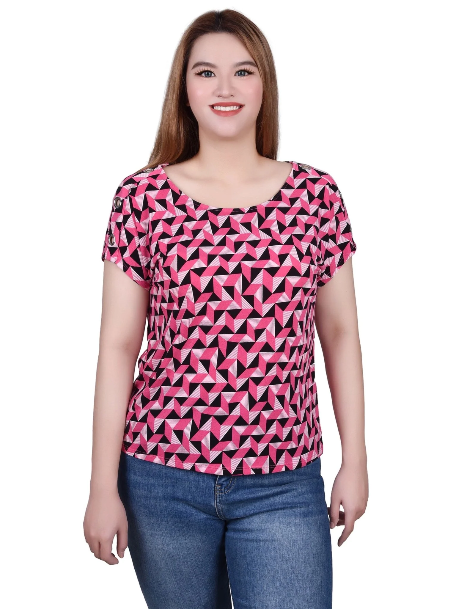 Short Sleeve Extended Sleeve Tunic Top - Image 17