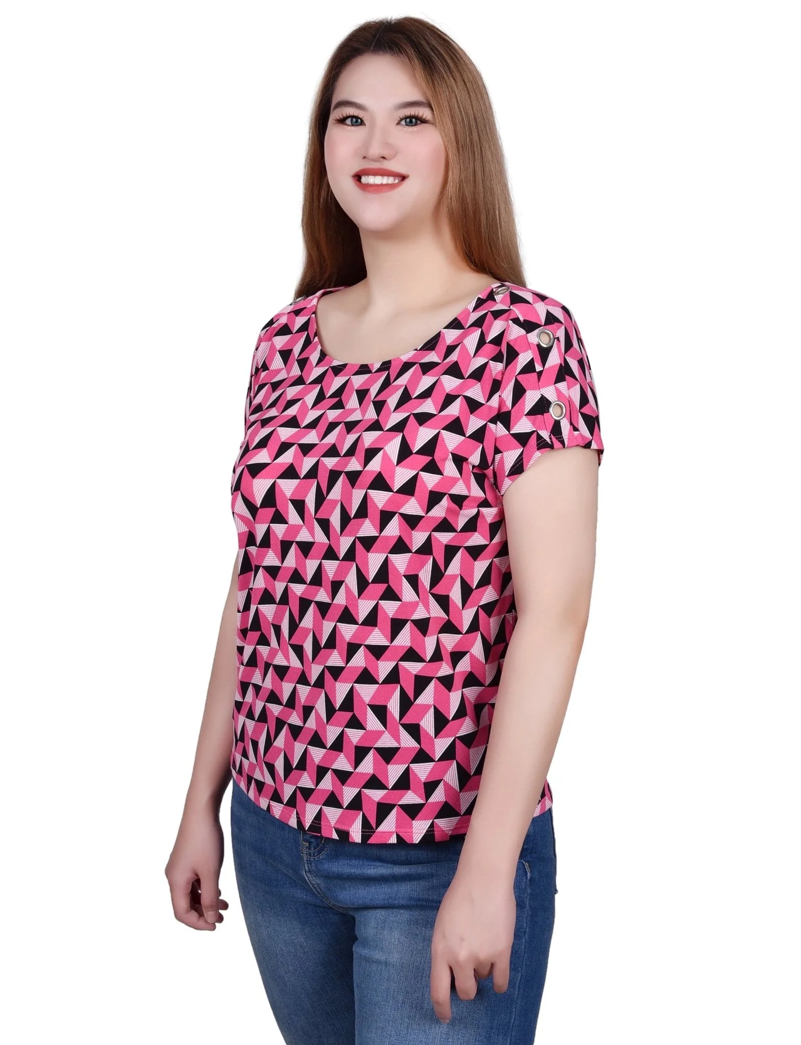 Short Sleeve Extended Sleeve Tunic Top - Image 18