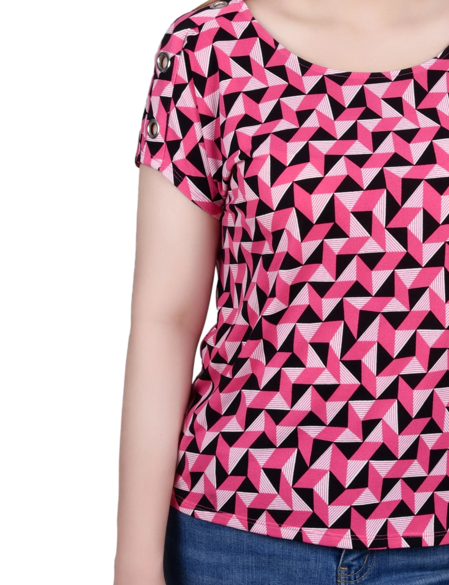Short Sleeve Extended Sleeve Tunic Top - Image 19