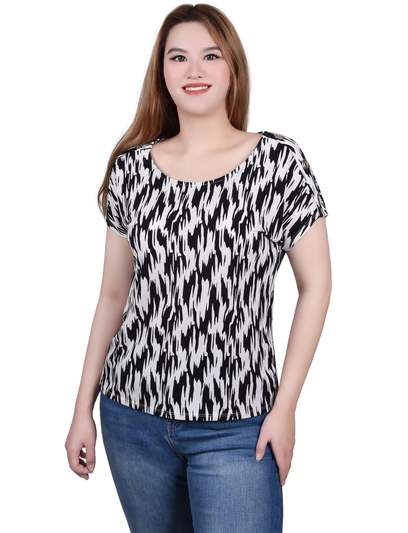 Short Sleeve Extended Sleeve Tunic Top - Image 5