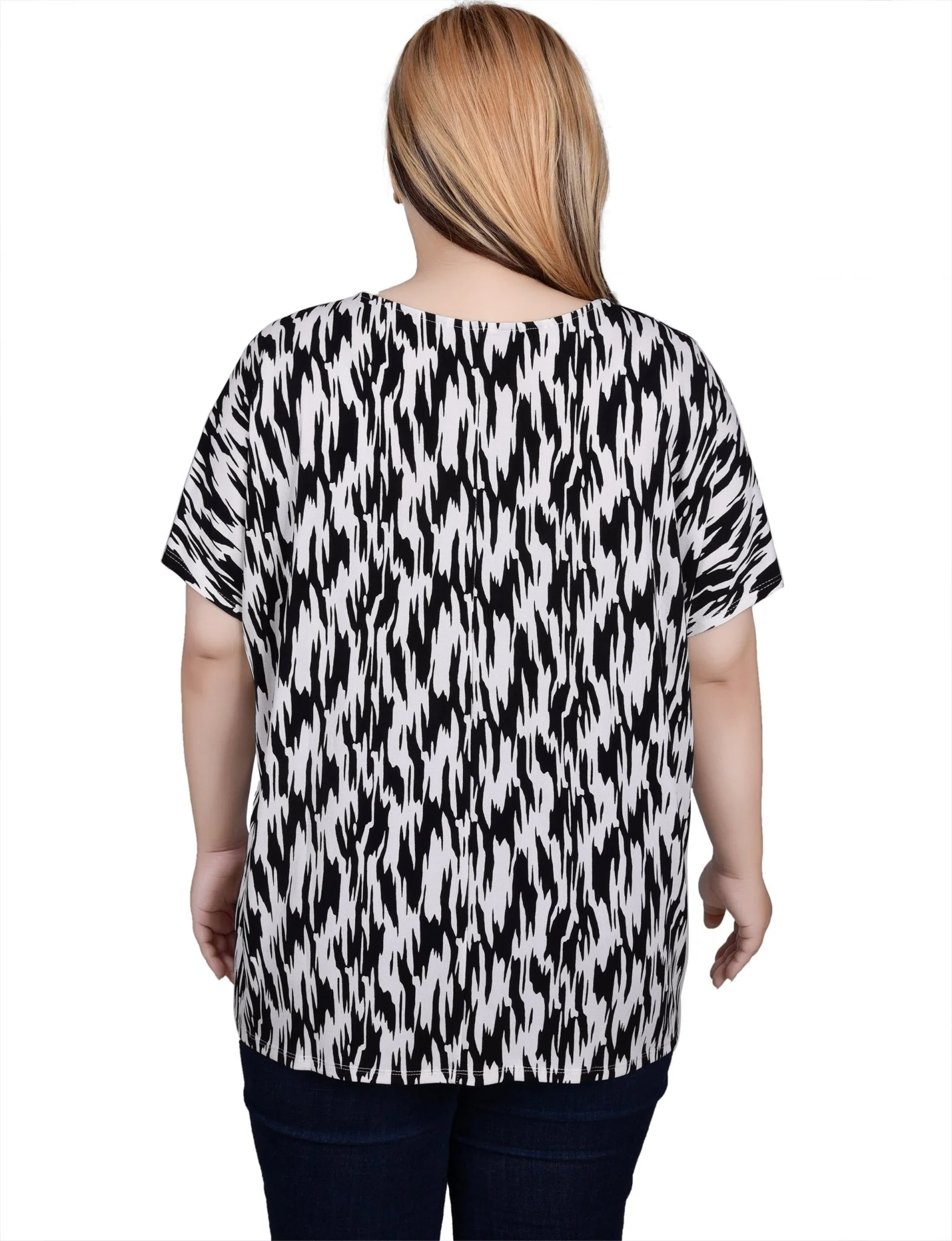 Short Sleeve Extended Sleeve Tunic Top - Plus - Image 8