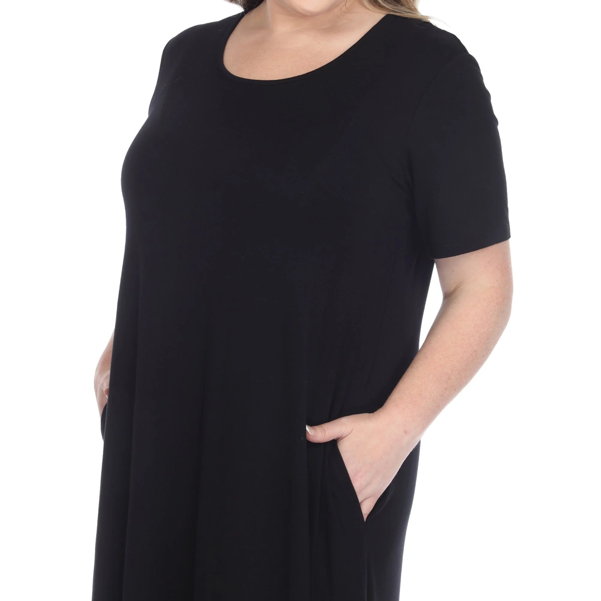 Short Sleeve Pocket Swing Midi Dress - Plus - Image 19