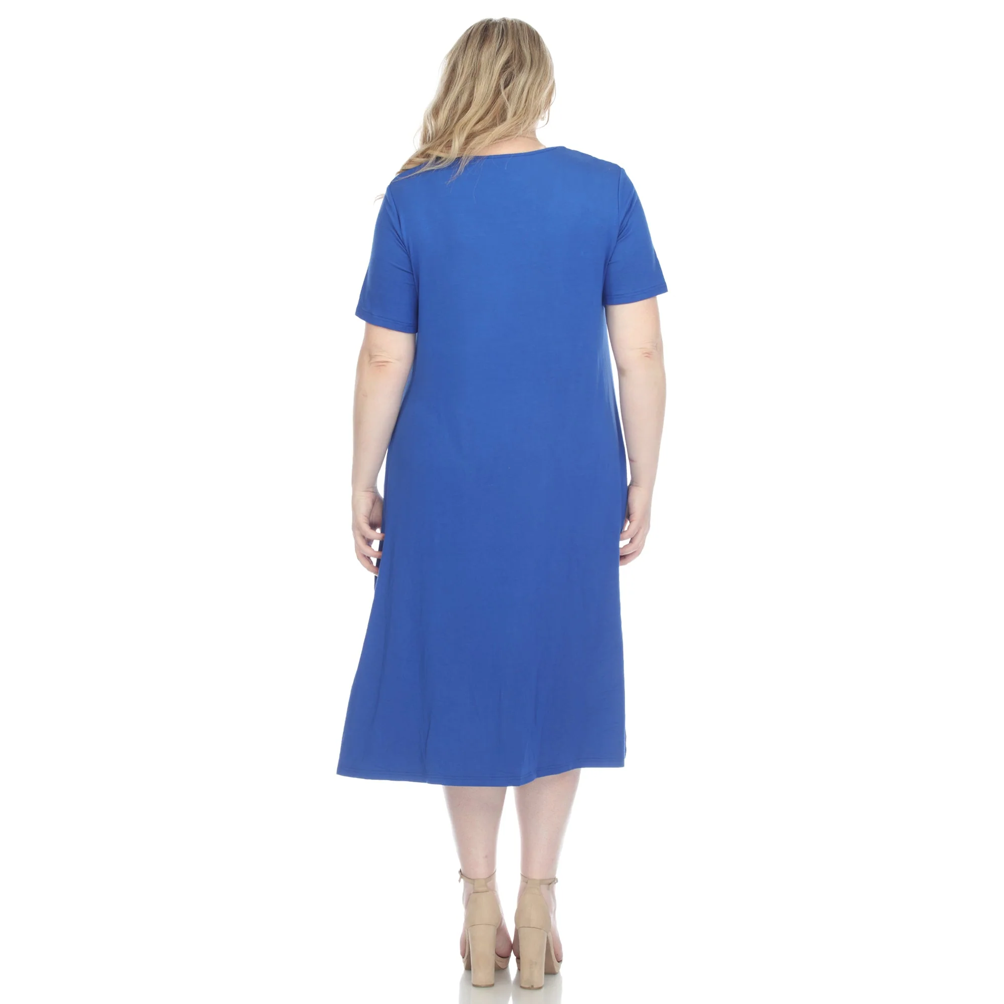 Short Sleeve Pocket Swing Midi Dress - Plus - Image 8