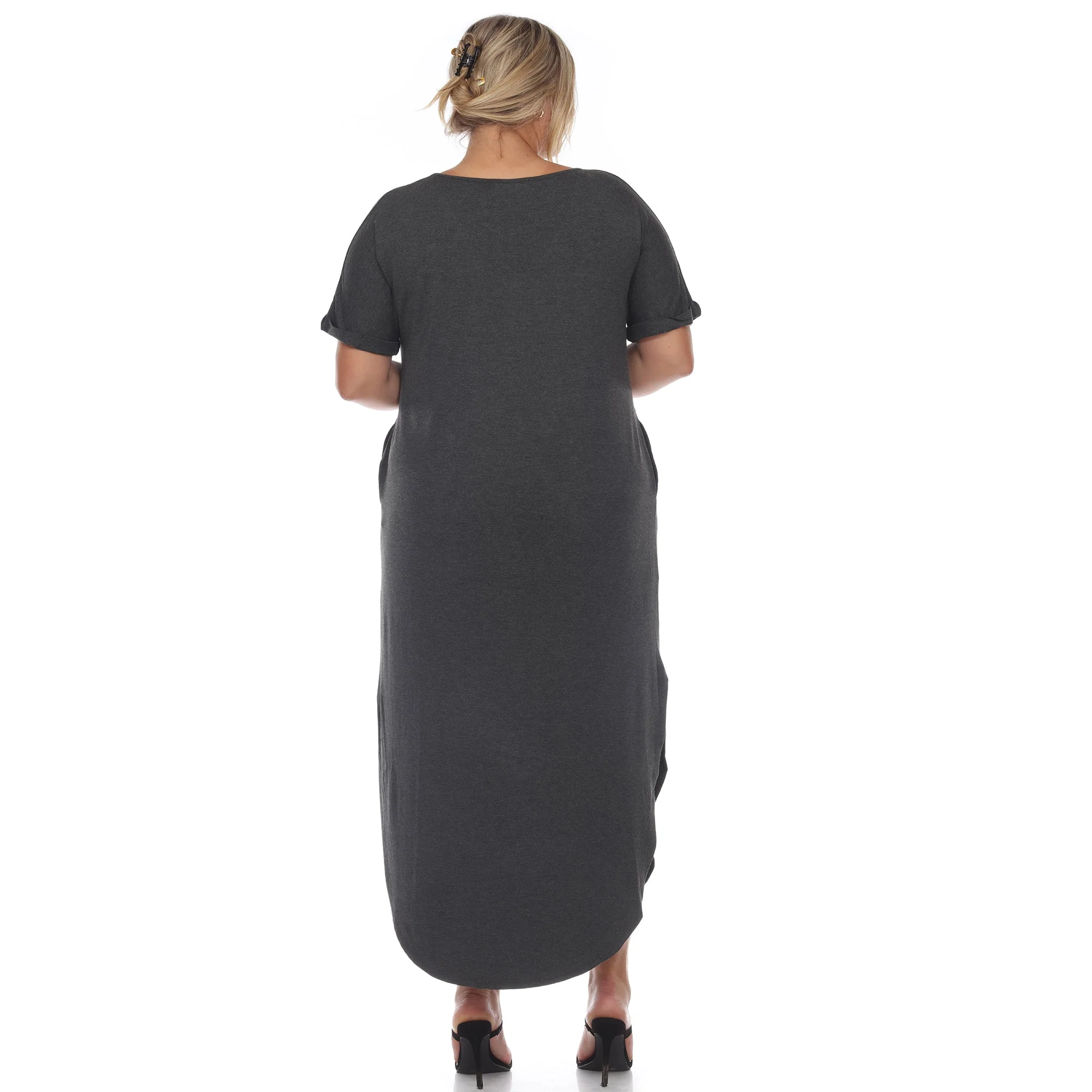 Short Sleeve V-neck Maxi Dress - Plus - Image 14