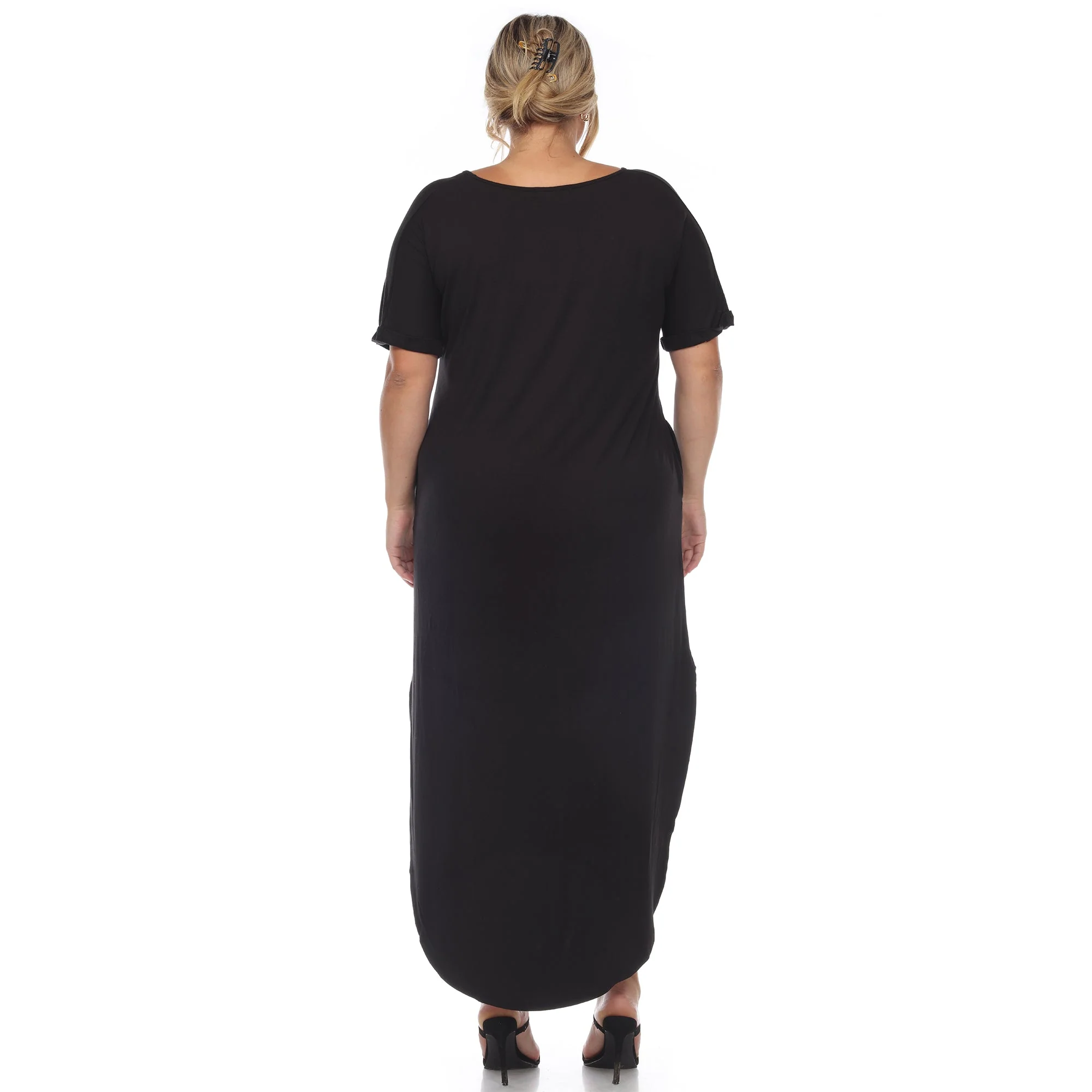 Short Sleeve V-neck Maxi Dress - Plus - Image 19