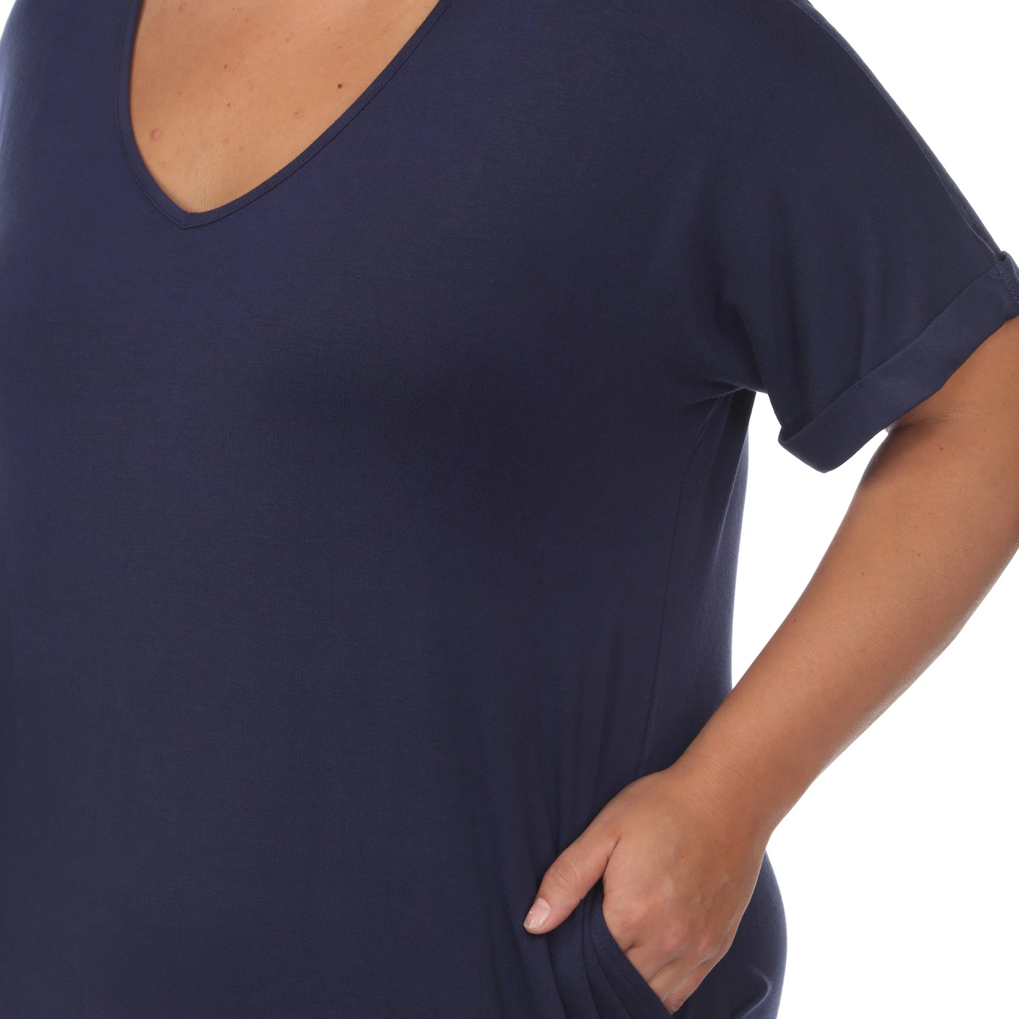 Short Sleeve V-neck Maxi Dress - Plus - Image 25