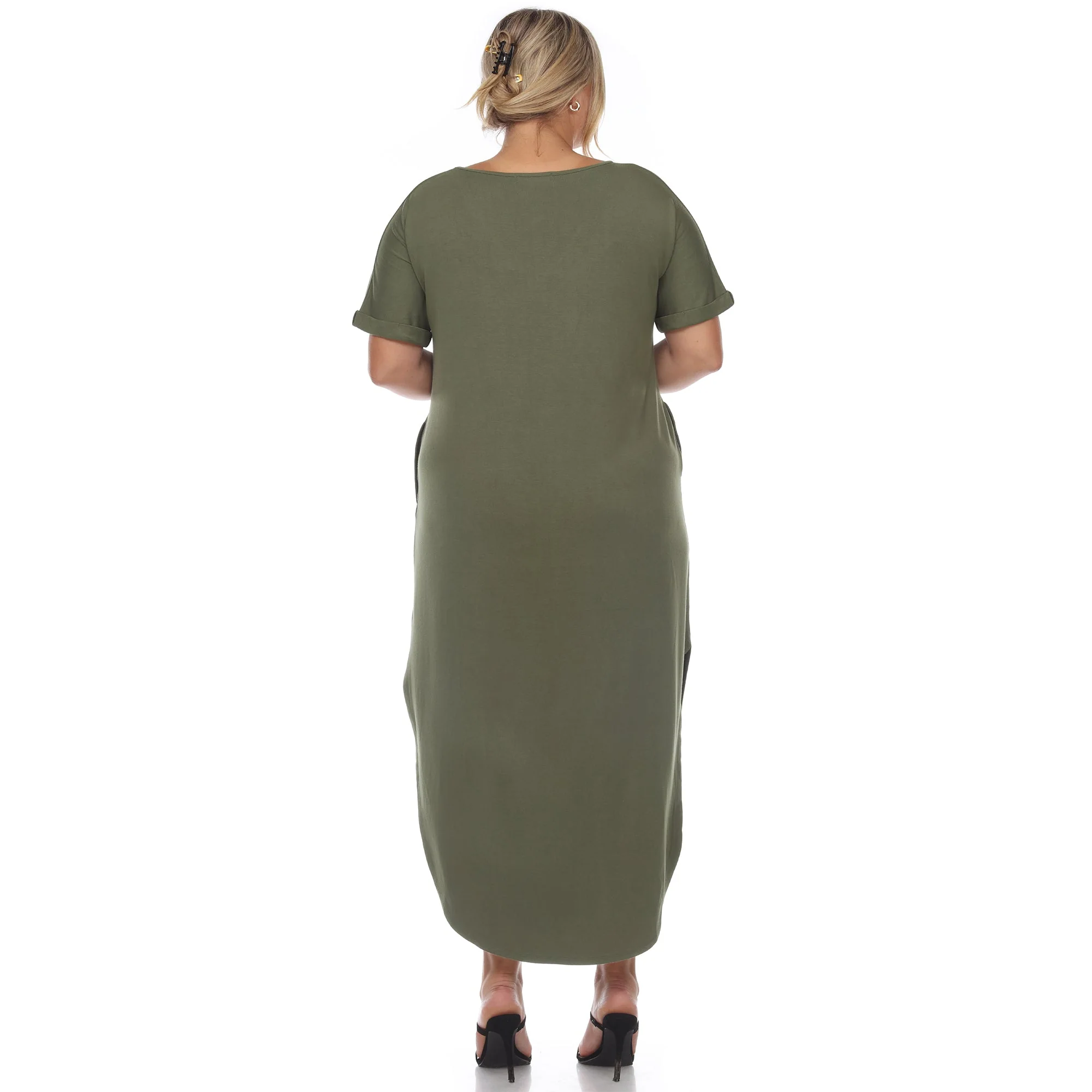 Short Sleeve V-neck Maxi Dress - Plus - Image 29