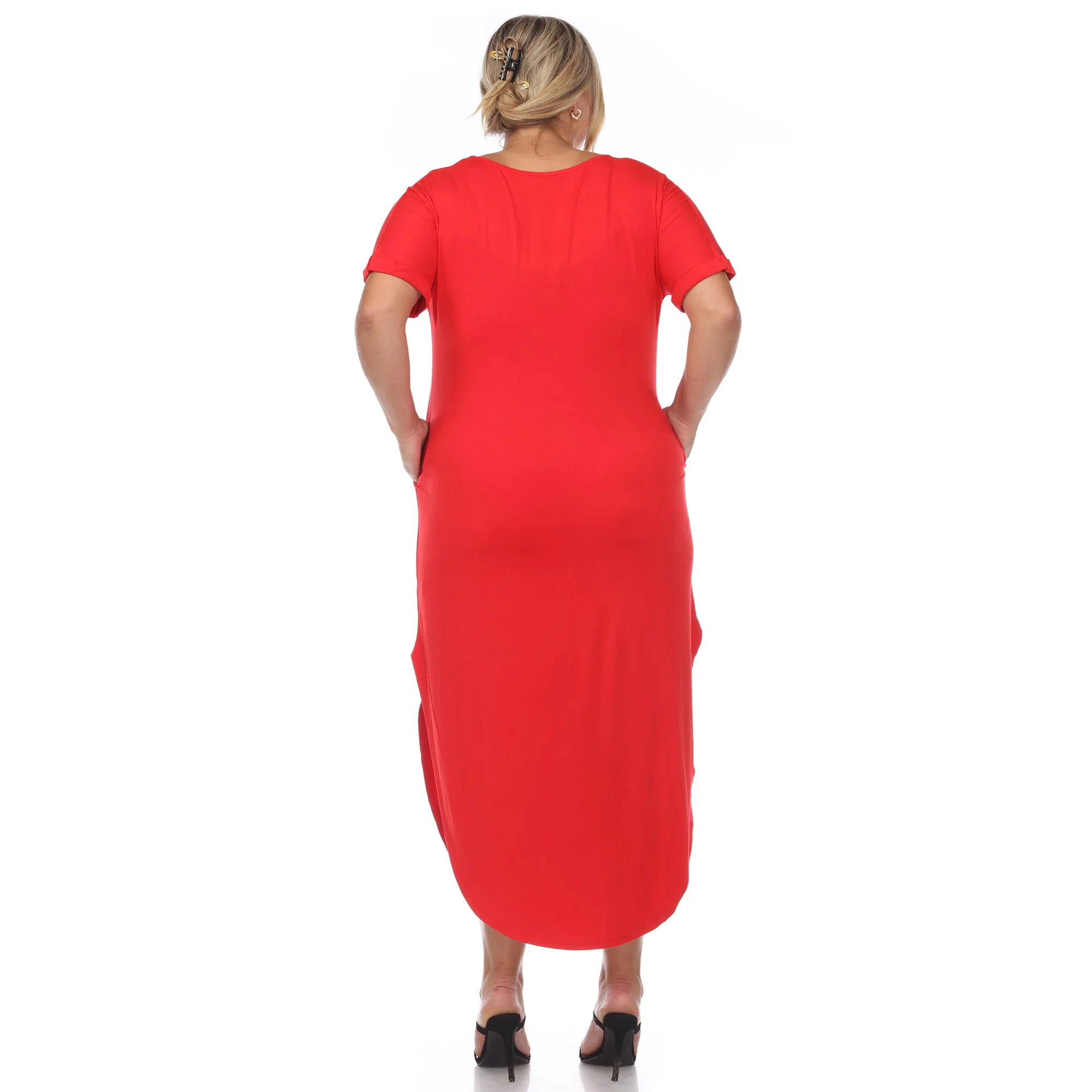 Short Sleeve V-neck Maxi Dress - Plus - Image 9