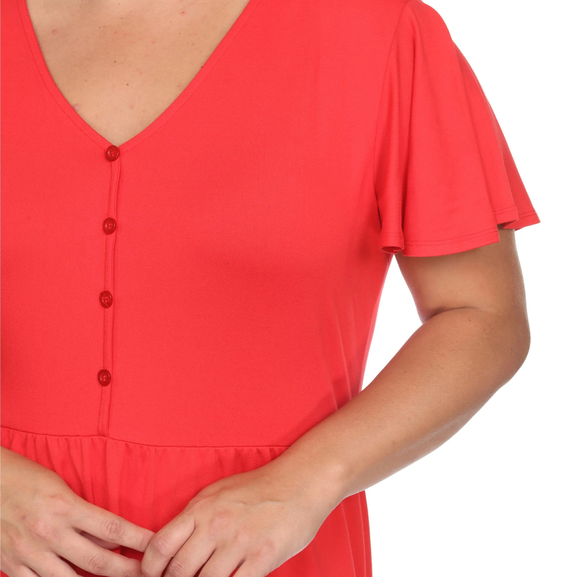 Short Sleeve V-neck Tiered Midi Dress - Plus - Image 20