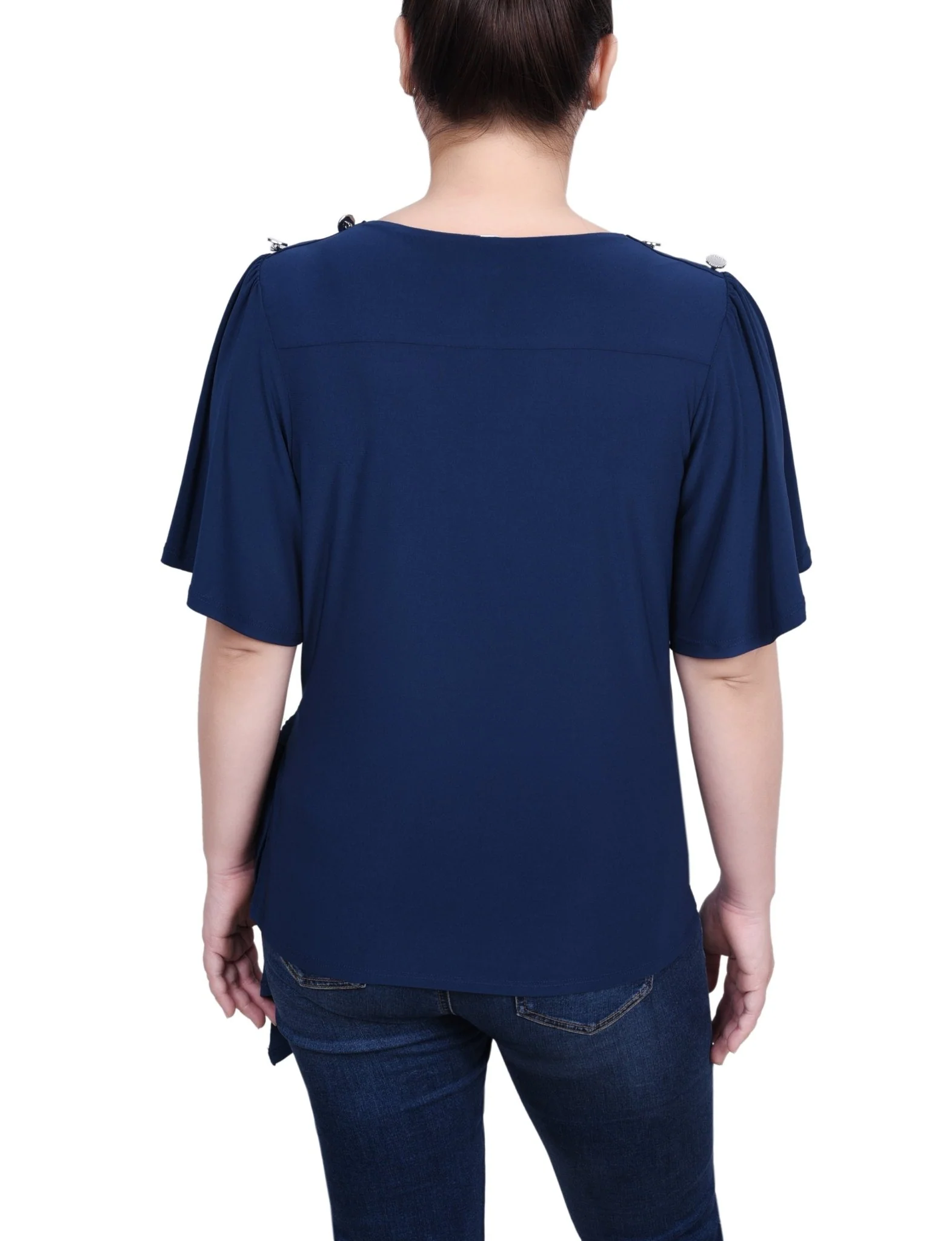 Short Sleeve Wrap Top - Petite - Image 4