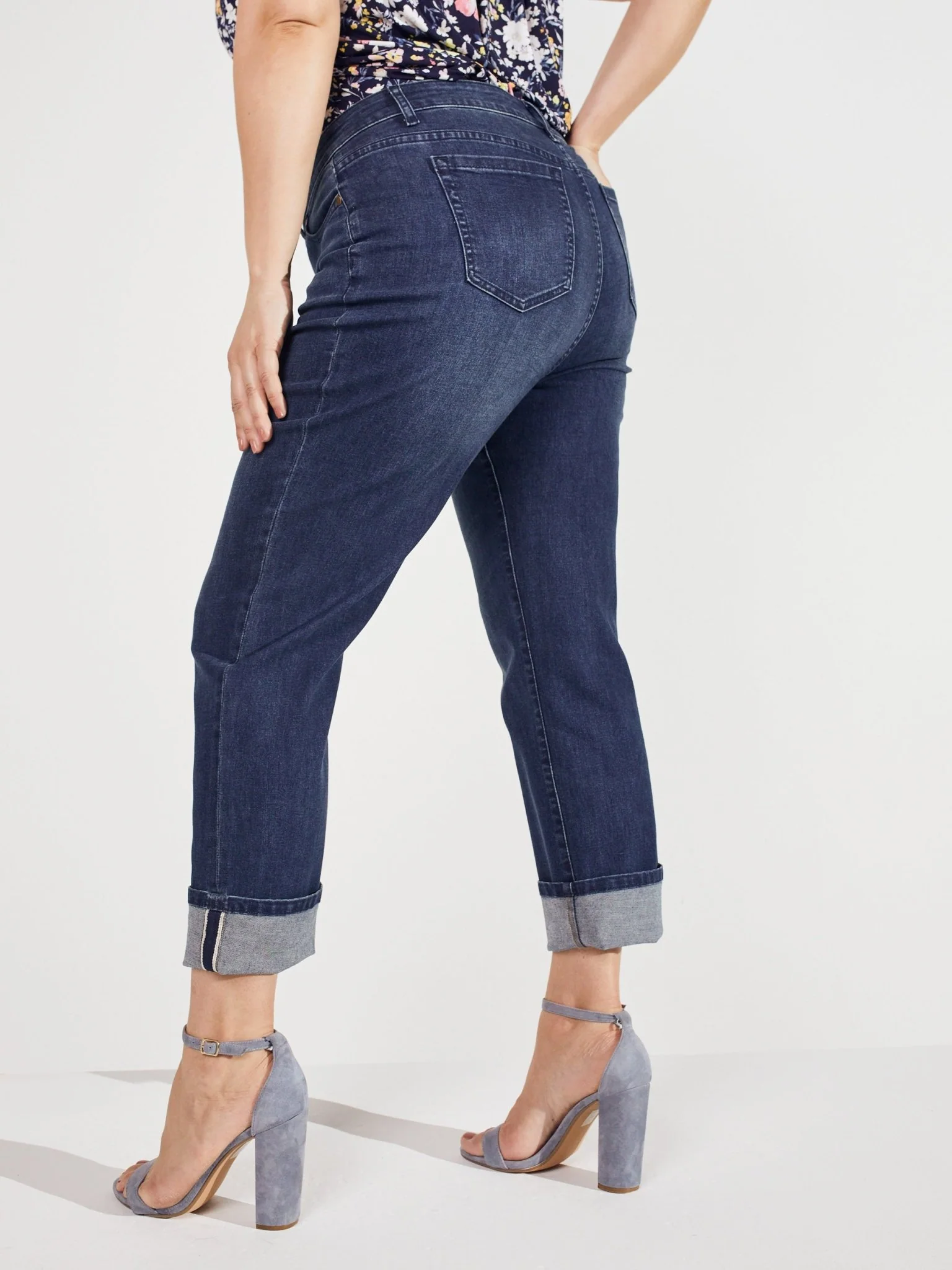 Westport Signature Girlfriend 5 Pocket Selvedge Cuff Jeans - Plus - Image 5