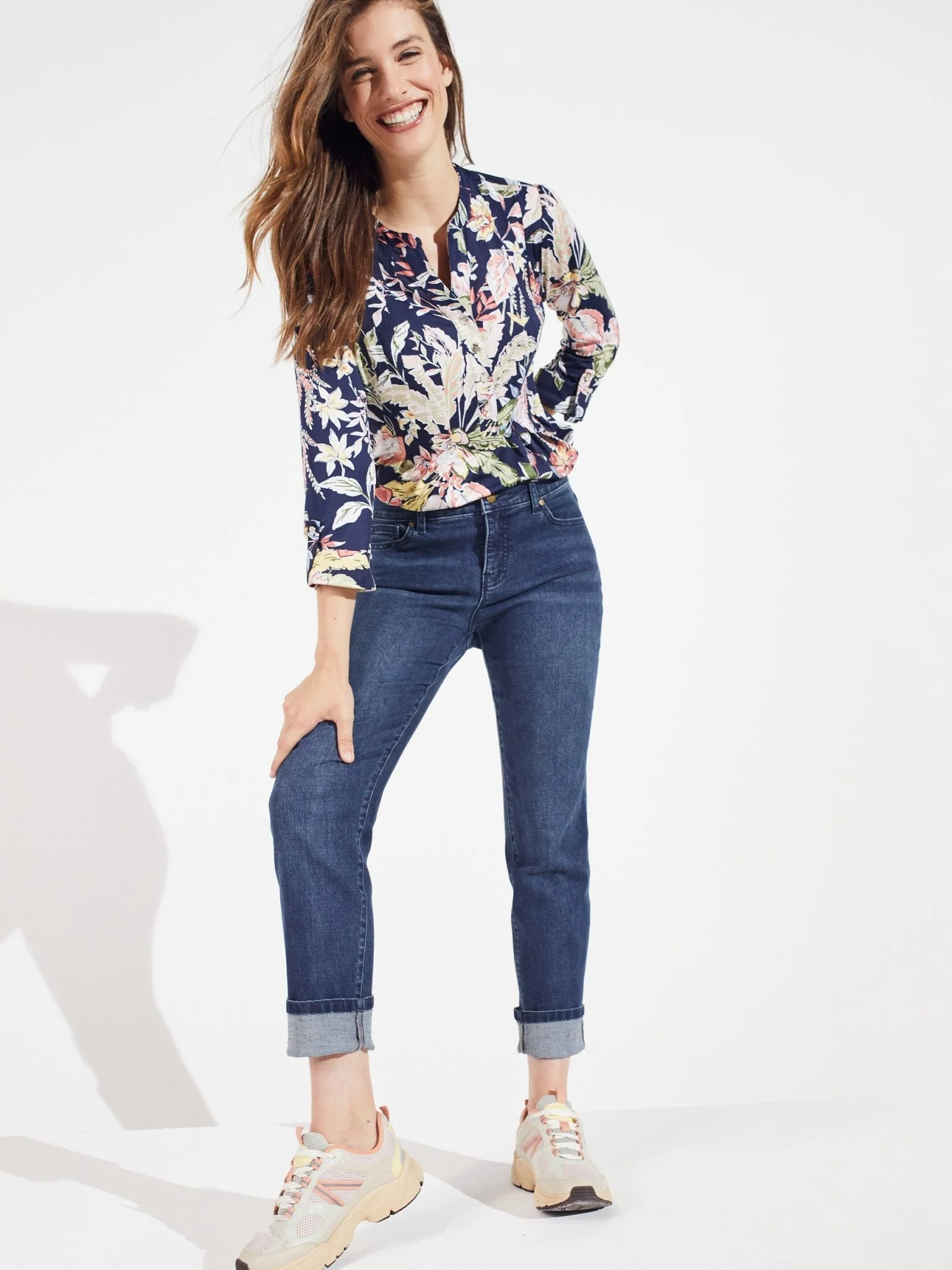 Westport Signature Girlfriend 5 Pocket Selvedge Cuff Jeans - Image 6