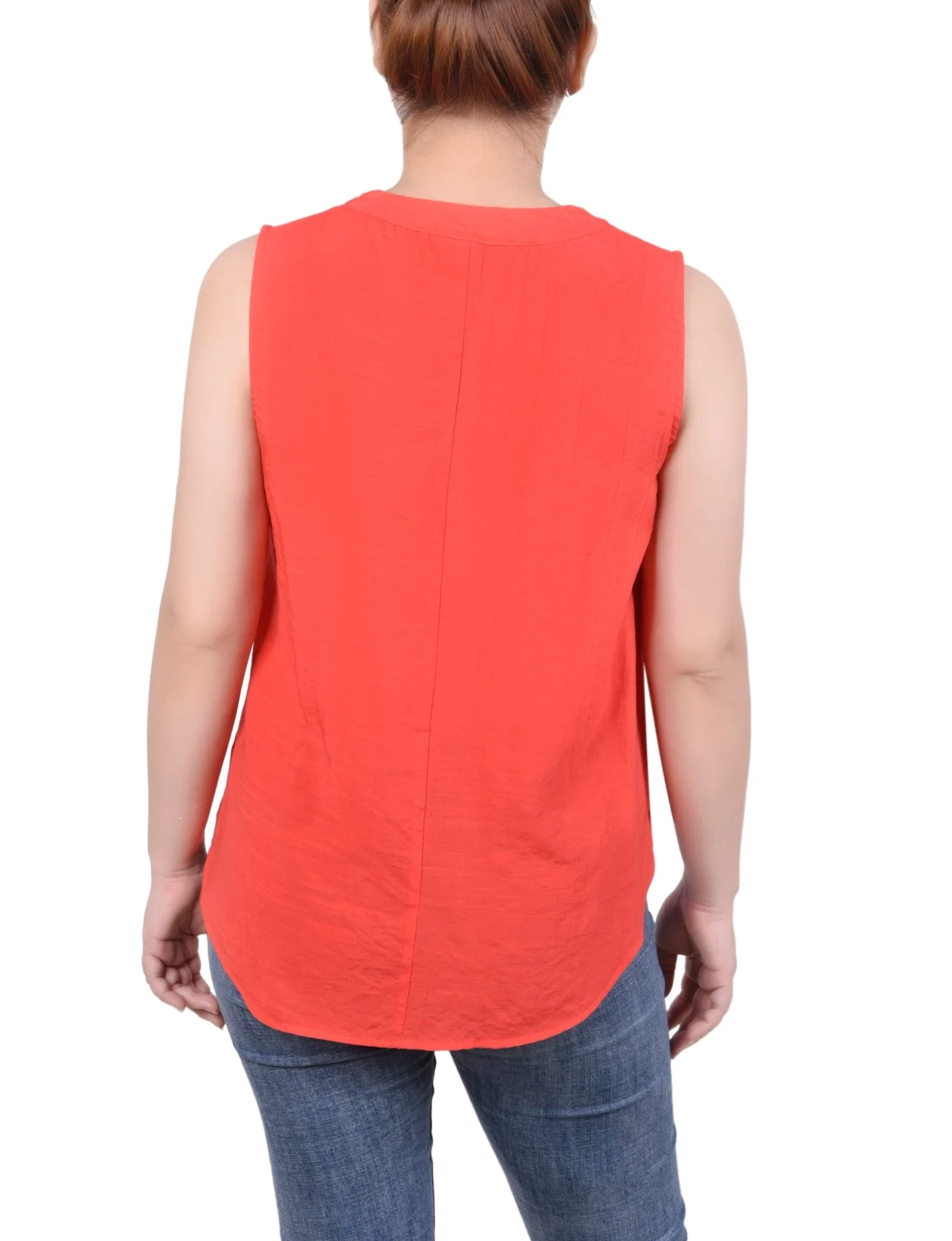 Sleeveless Blouse With Eyelet Insets - Petite - Image 3
