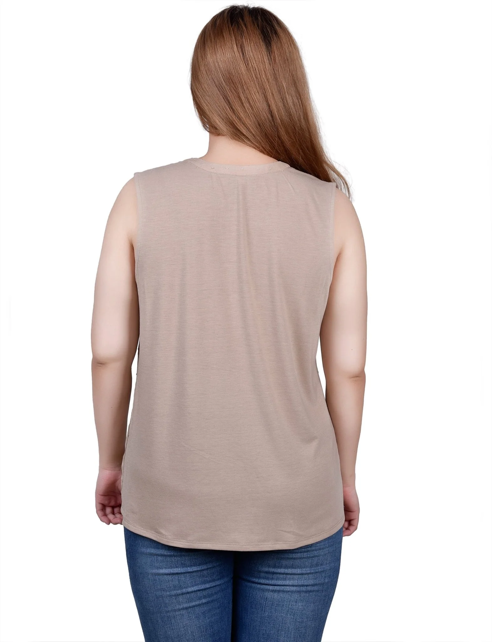 Sleeveless Swiss Dot Blouse - Petite - Image 4