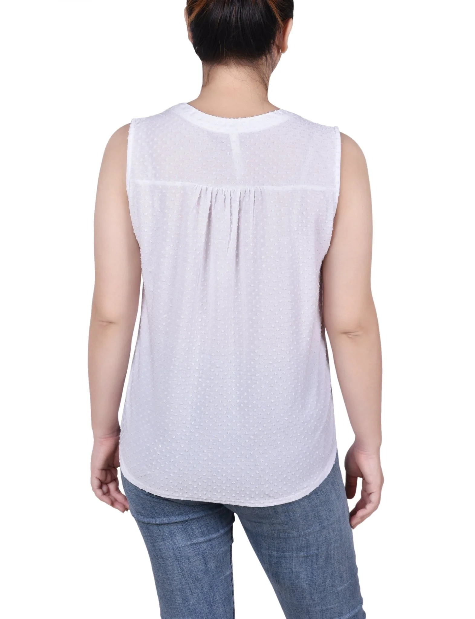 Sleeveless Swiss Dot Top - Petite - Image 3